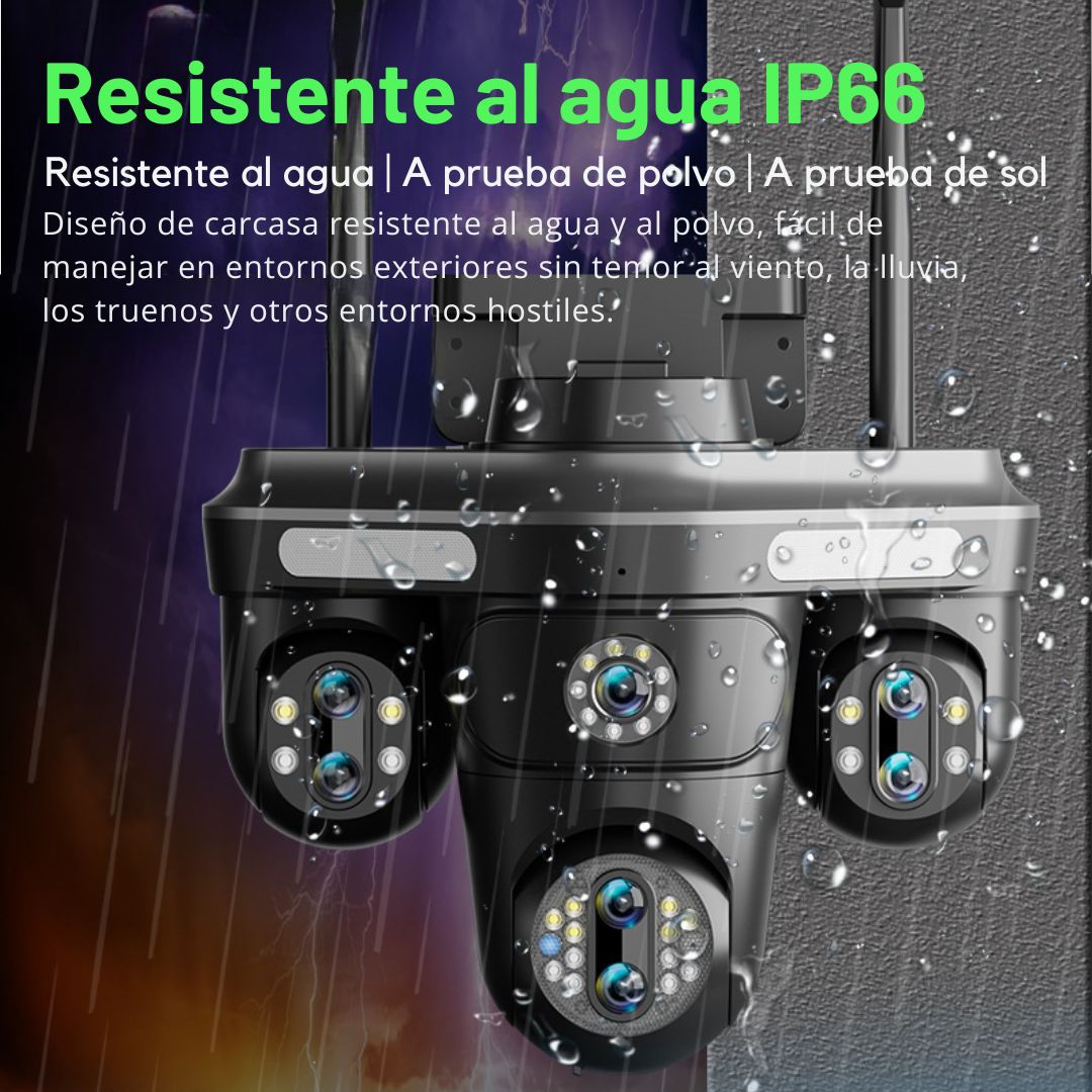 CÁMARA DE SEGURIDAD WIFI PTZ 360° TRIPLE LENTE UHD CON ZOOM 10X VISIÓN NOCTURNA AUDIO Y SIRENA - 7