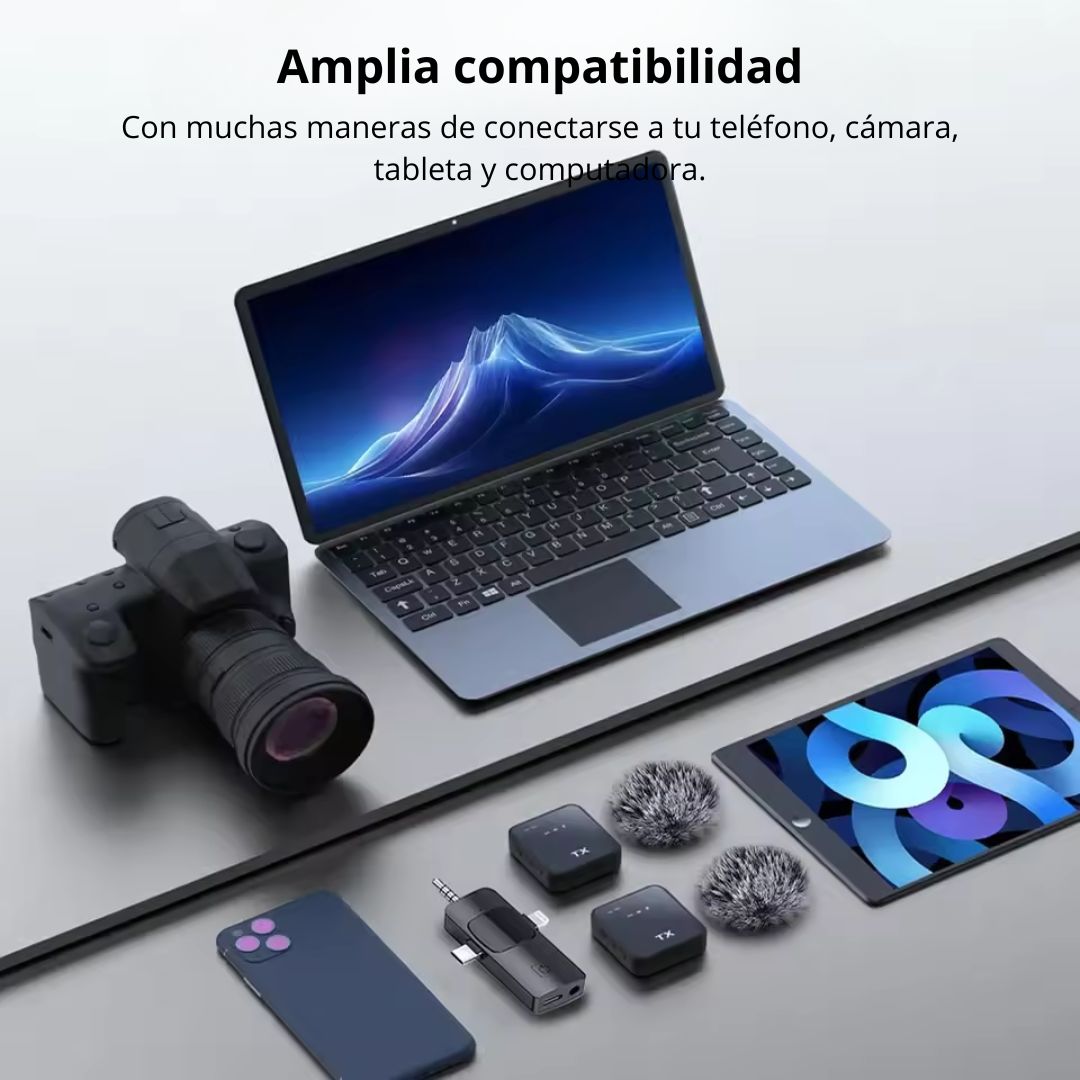 MICRÓFONO INALÁMBRICO DE SOLAPA DOBLE F11-2 CON 2 TX Y RECEPTOR TIPO C, LIGHTNING Y JACK 3.5 MM - 2