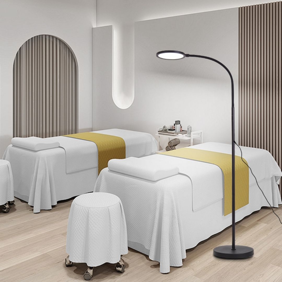 LÁMPARA DE PIE LED REGULABLE CON CONTROL REMOTO LUZ CÁLIDA Y FRÍA CUELLO FLEXIBLE Y DISEÑO MODERNO - 5