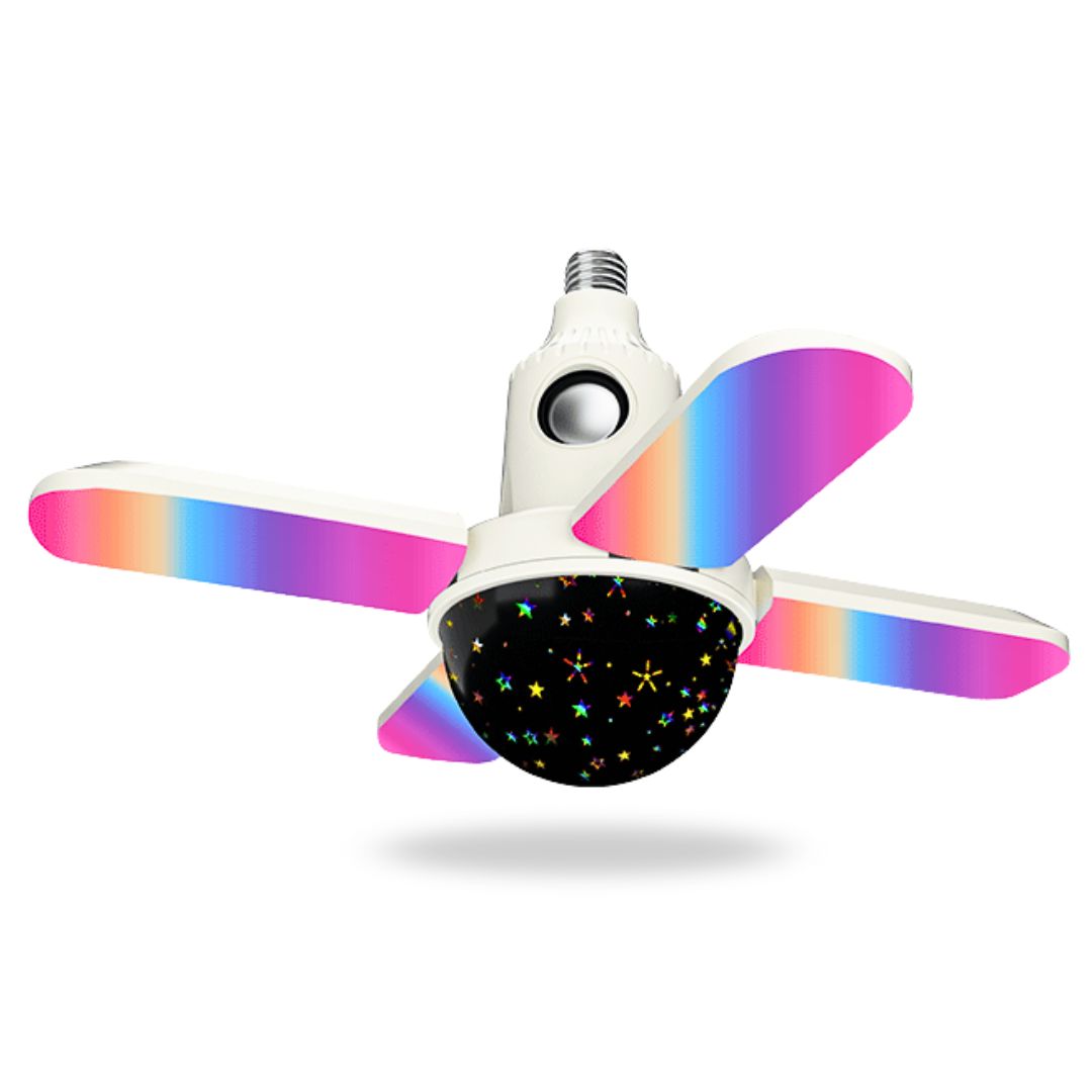 LÁMPARA MUSICAL RGB CON PARLANTE BLUETOOTH Y PROYECTOR ESTELAR 360° PARA HOGAR Y FIESTA - 1