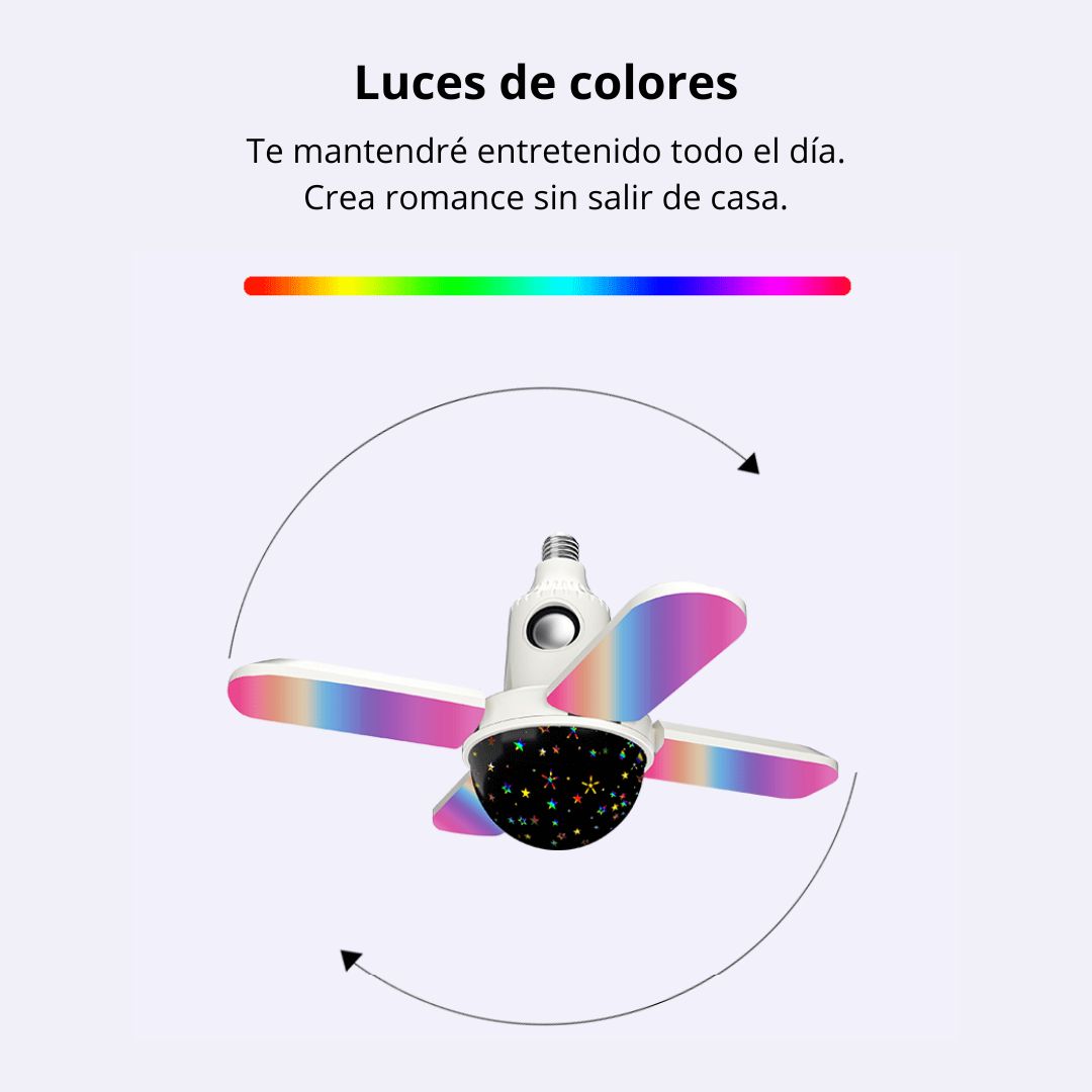 LÁMPARA MUSICAL RGB CON PARLANTE BLUETOOTH Y PROYECTOR ESTELAR 360° PARA HOGAR Y FIESTA - 5