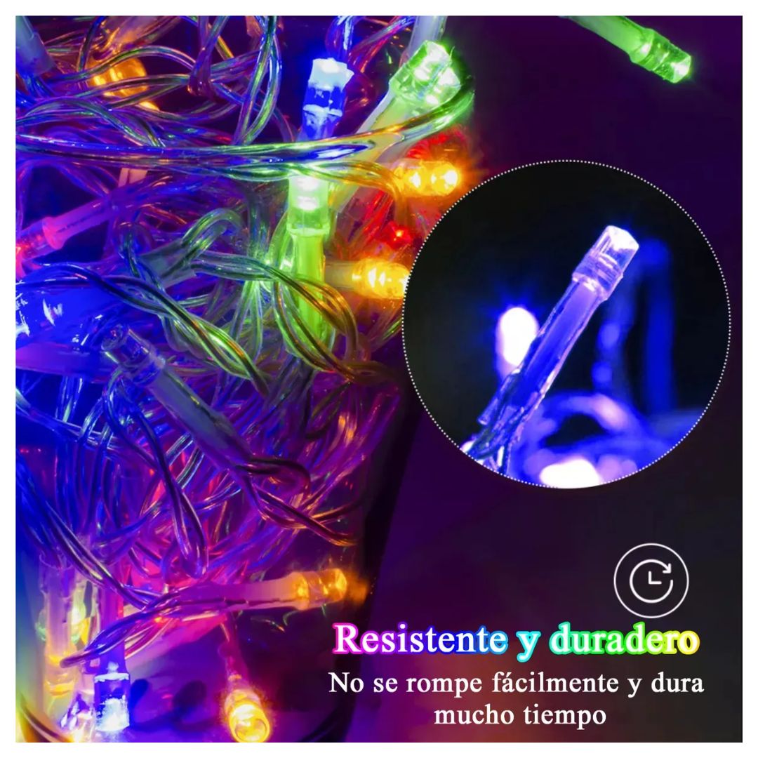 CORTINA DE LUCES LED RGB 20M NAVIDEÑA CON CONTROL REMOTO, TEMPORIZADOR 6/8H Y 8 MODOS DE ILUMINACIÓN - 4