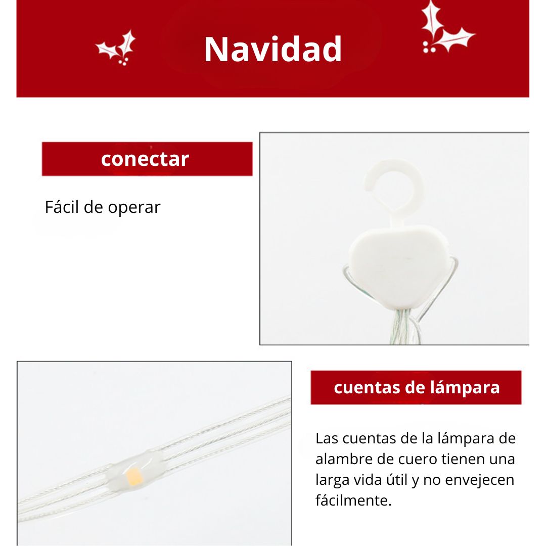 ESCALERA NAVIDEÑA LED RGB 2.1 M CON PAPÁ NOEL, CONTROL REMOTO, 8 MODOS DE LUZ Y TEMPORIZADOR - 7