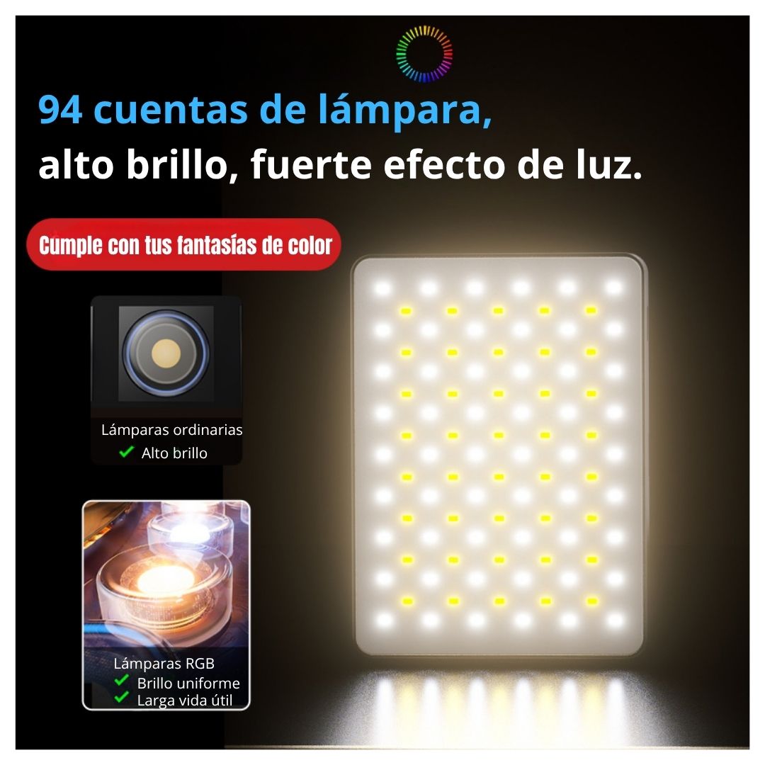 LUZ MAGNÉTICA RGB RECARGABLE F06 CON CLIP CONTROL MANUAL MODOS DE ILUMINACIÓN Y BATERÍA USB TIPO C - 5