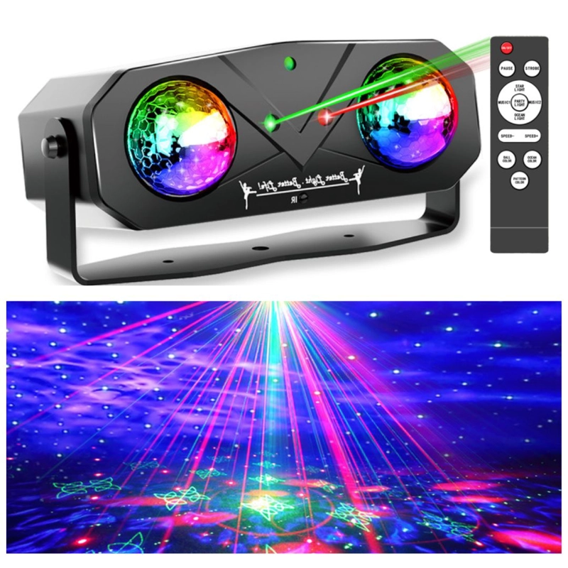 PROYECTOR DE LUZ 5 EN 1 SEISA EMS-38 LÁSER RGB, CONTROL REMOTO Y MODO MÚSICA PARA FIESTAS Y EVENTOS - 1