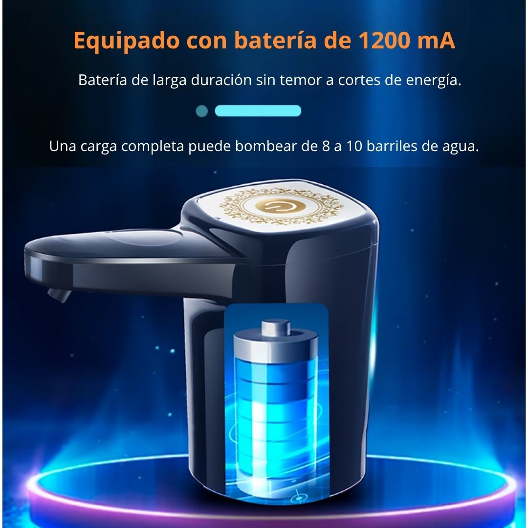 DISPENSADOR DE AGUA ELÉCTRICO AUTOMÁTICO CON BATERÍA RECARGABLE USB PARA BIDONES 5 A 20 LITROS - 4