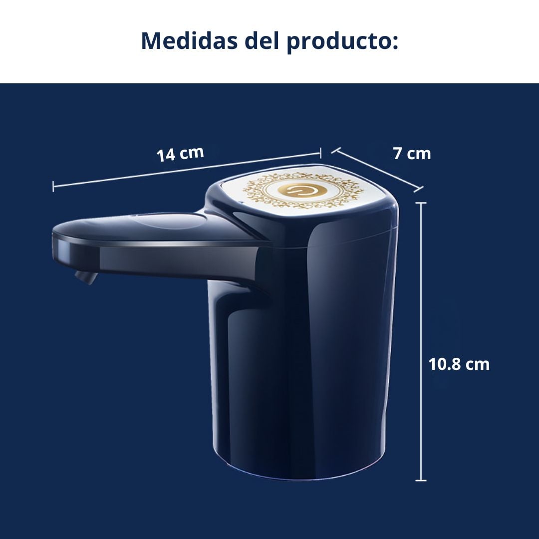 DISPENSADOR DE AGUA ELÉCTRICO AUTOMÁTICO CON BATERÍA RECARGABLE USB PARA BIDONES 5 A 20 LITROS - 7