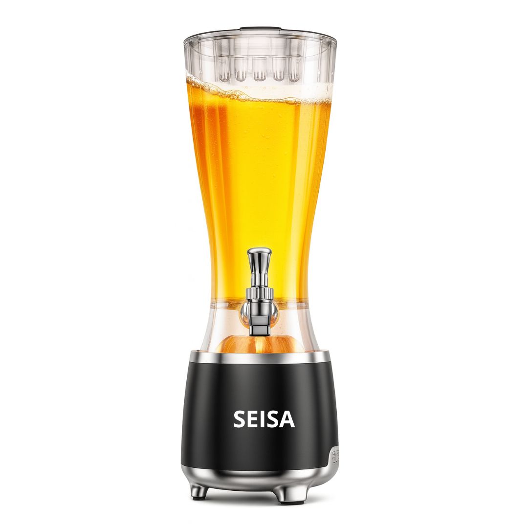 PARLANTE BLUETOOTH LED SEISA YX-S9866 RGB CON DISPENSADOR 2.5 L TIPO CAÑÓN DE CERVEZA PARA FIESTAS - 1