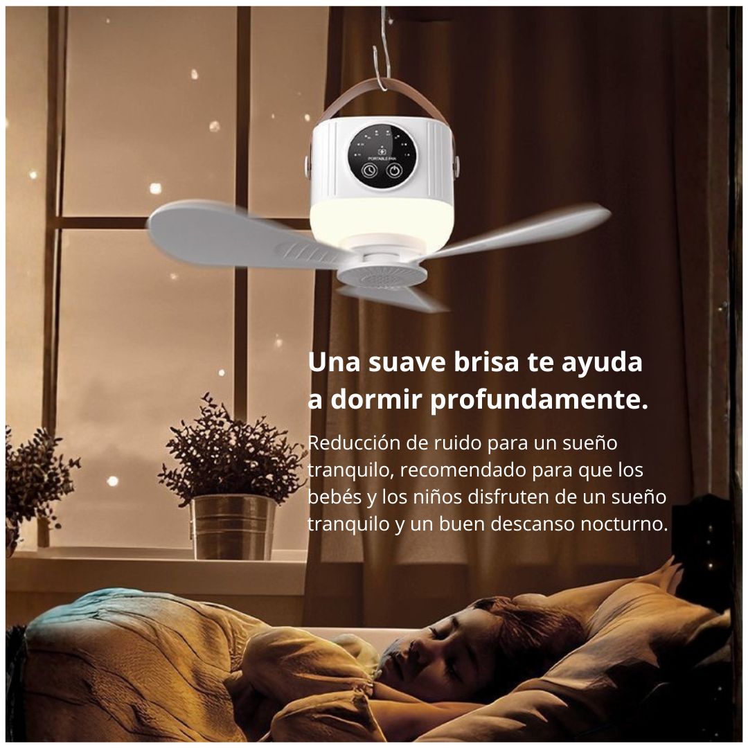VENTILADOR DE TECHO PORTÁTIL USB TIPO C CON LUZ NOCTURNA, CONTROL REMOTO Y 4 VELOCIDADES - 4