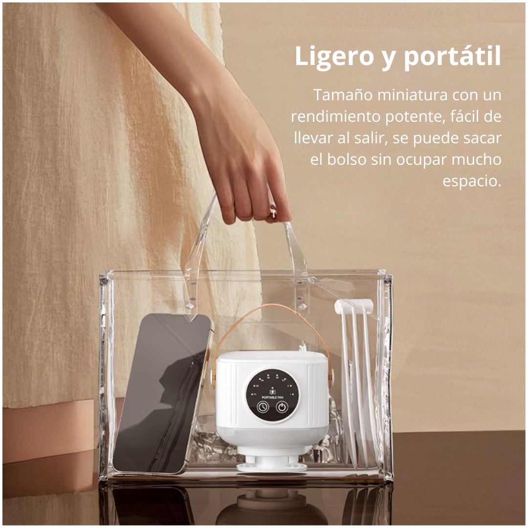 VENTILADOR DE TECHO PORTÁTIL USB TIPO C CON LUZ NOCTURNA, CONTROL REMOTO Y 4 VELOCIDADES - 5