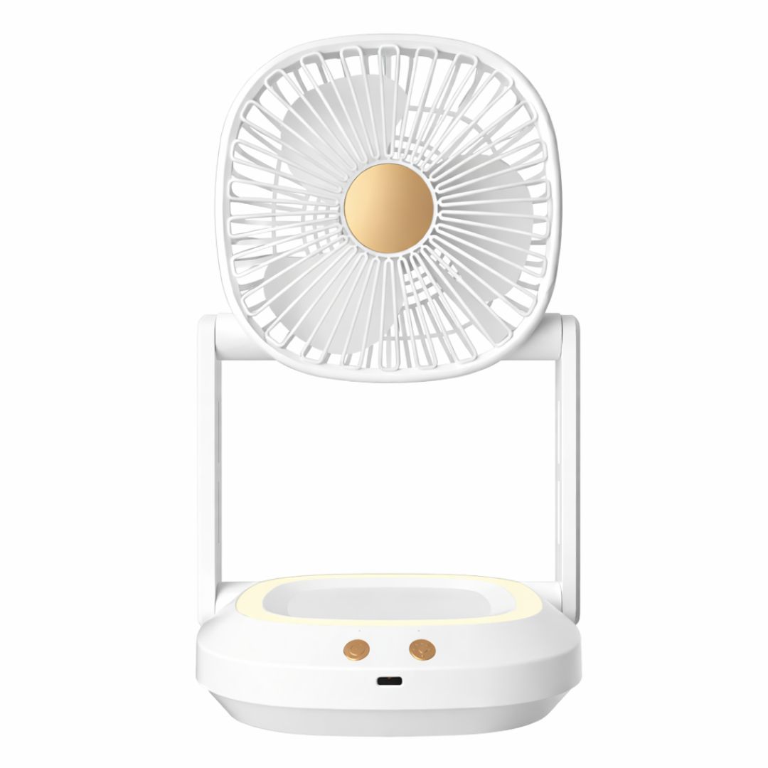 VENTILADOR PORTÁTIL DE ESCRITORIO RECARGABLE USB TIPO C CON LUZ LED Y 3 VELOCIDADES - 1