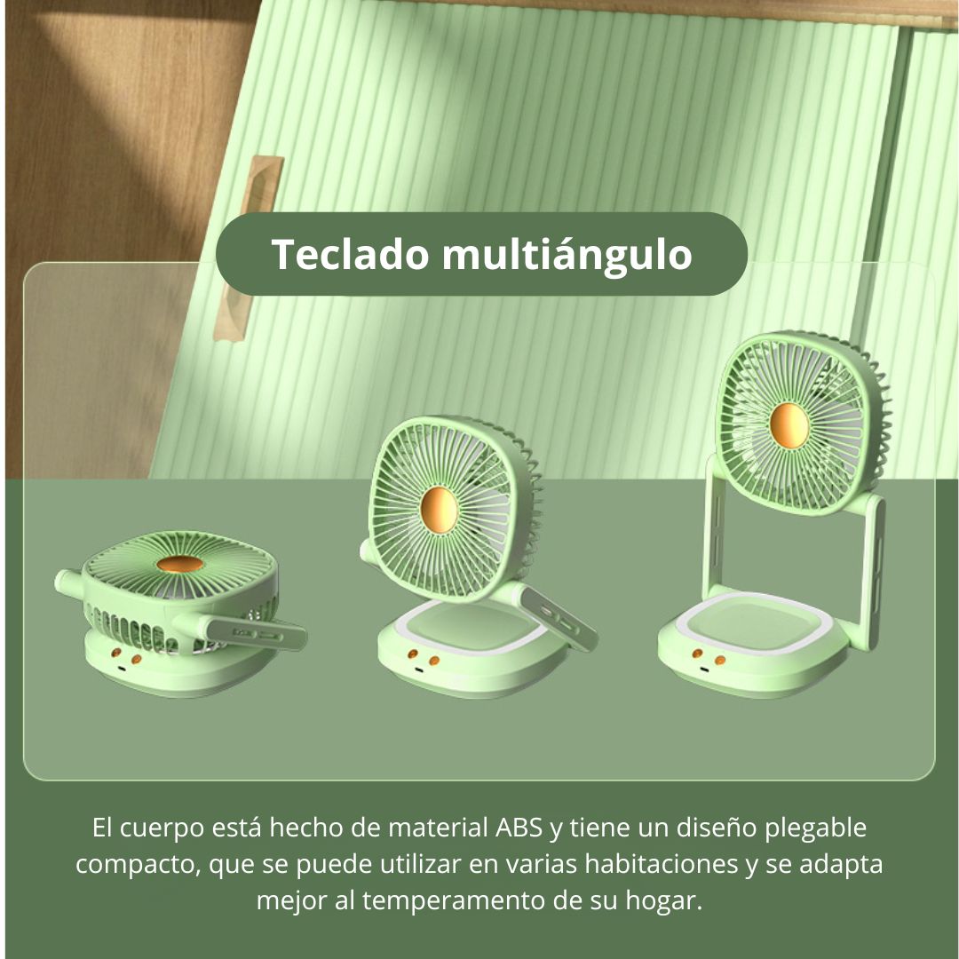 VENTILADOR PORTÁTIL DE ESCRITORIO RECARGABLE USB TIPO C CON LUZ LED Y 3 VELOCIDADES - 3