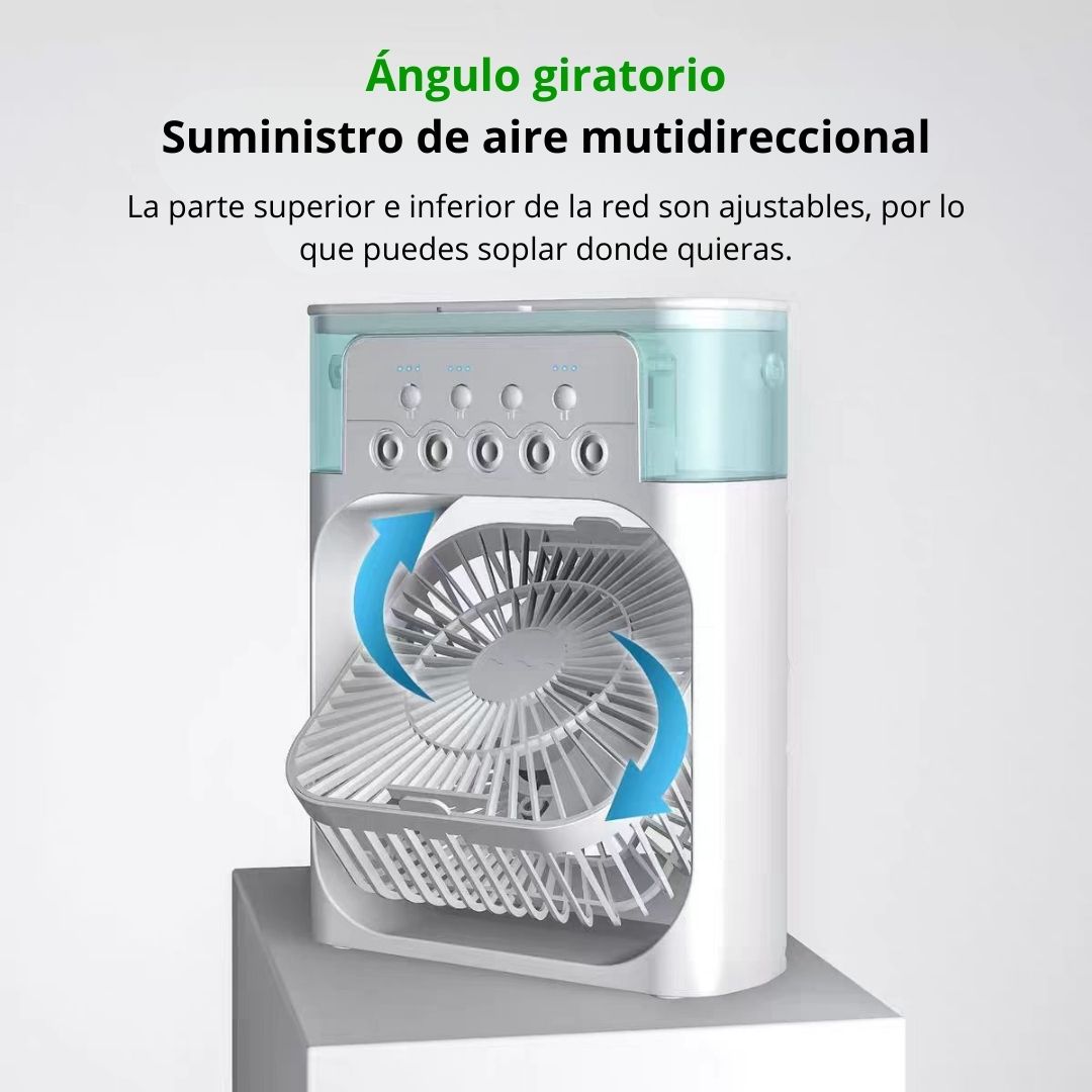 VENTILADOR ENFRIADOR DE AIRE PORTÁTIL USB CON HUMIDIFICADOR LUZ LED Y TEMPORIZADOR - 3