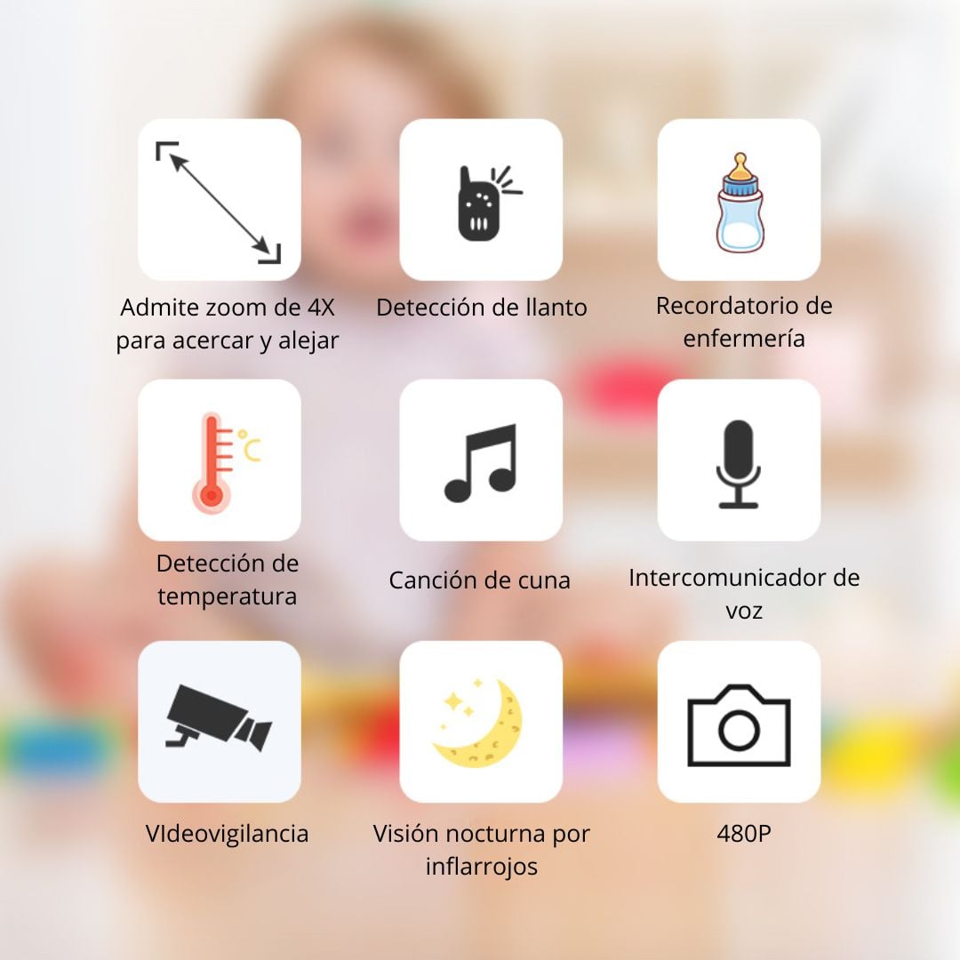 CÁMARA PARA BEBÉ WIFI FULL HD CON VISIÓN NOCTURNA AUDIO BIDIRECCIONAL Y SENSOR DE TEMPERATURA - 5