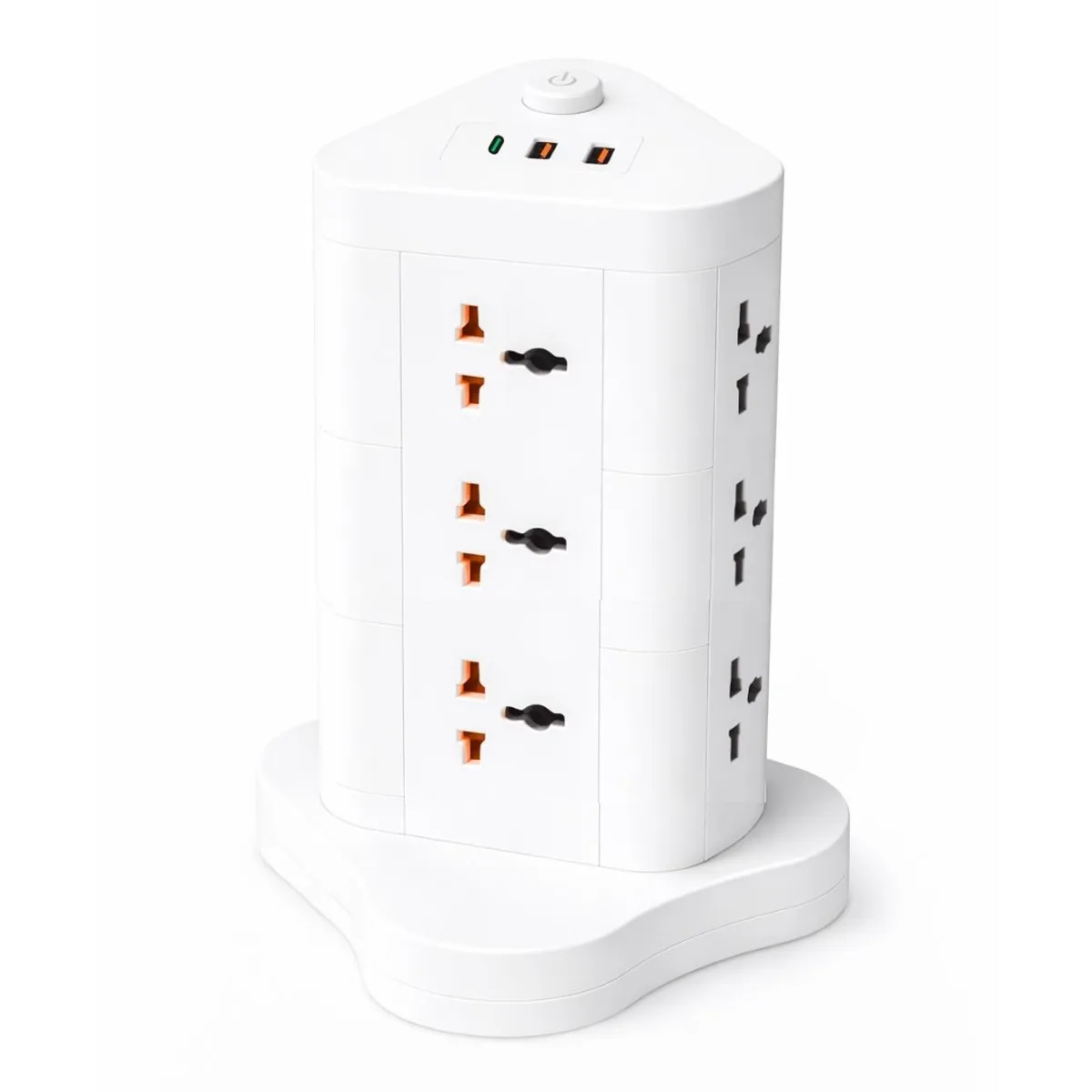 TORRE DE TOMACORRIENTES VERTICAL CON 8 TOMAS, 2 USB Y 1 TIPO C CON INTERRUPTOR DE SEGURIDAD - 1