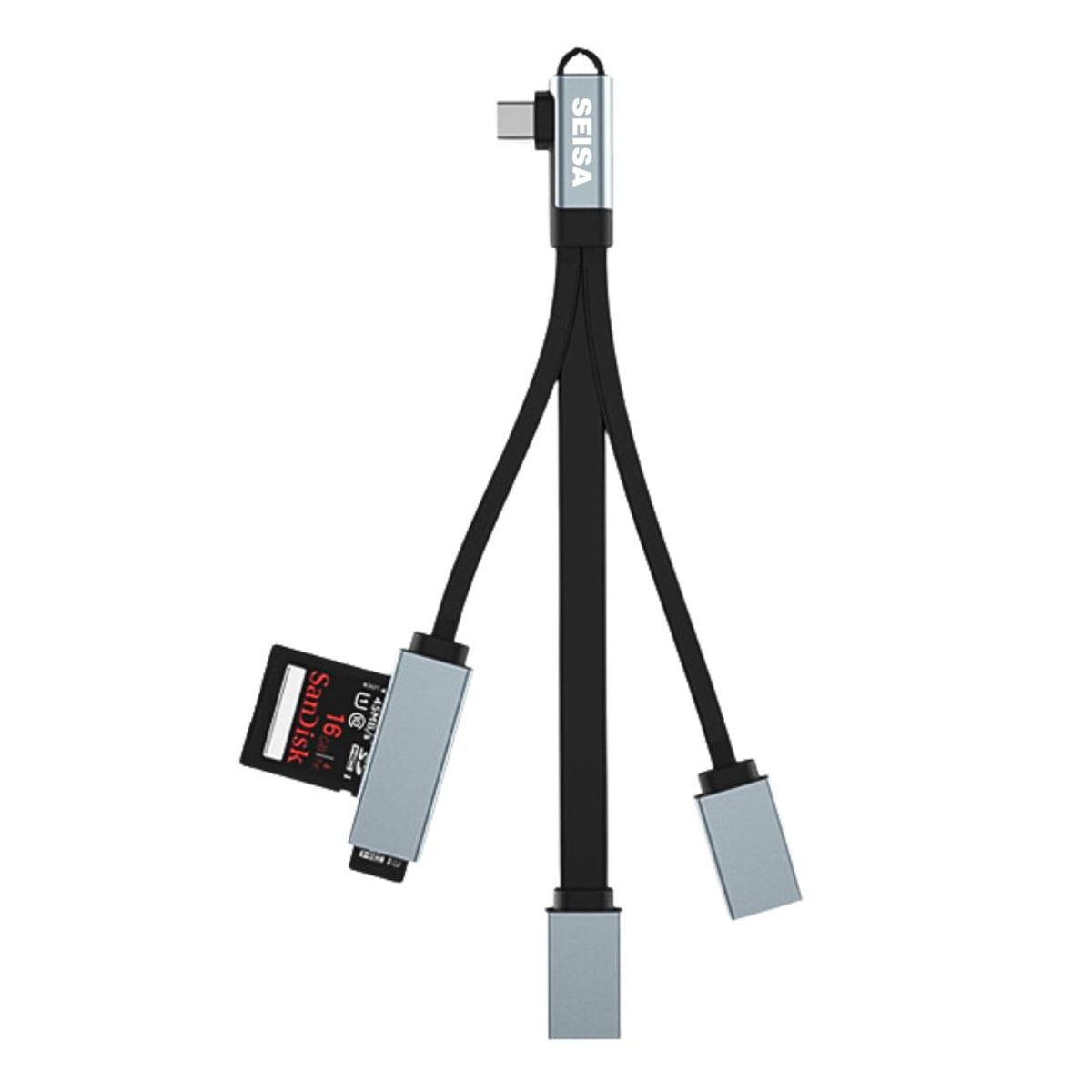 ADAPTADOR HUB USB TIPO C 4 EN 1 CON USB 3.0, USB 2.0 Y LECTOR SD/MICRO SD PARA CELULAR Y LAPTOP - 1