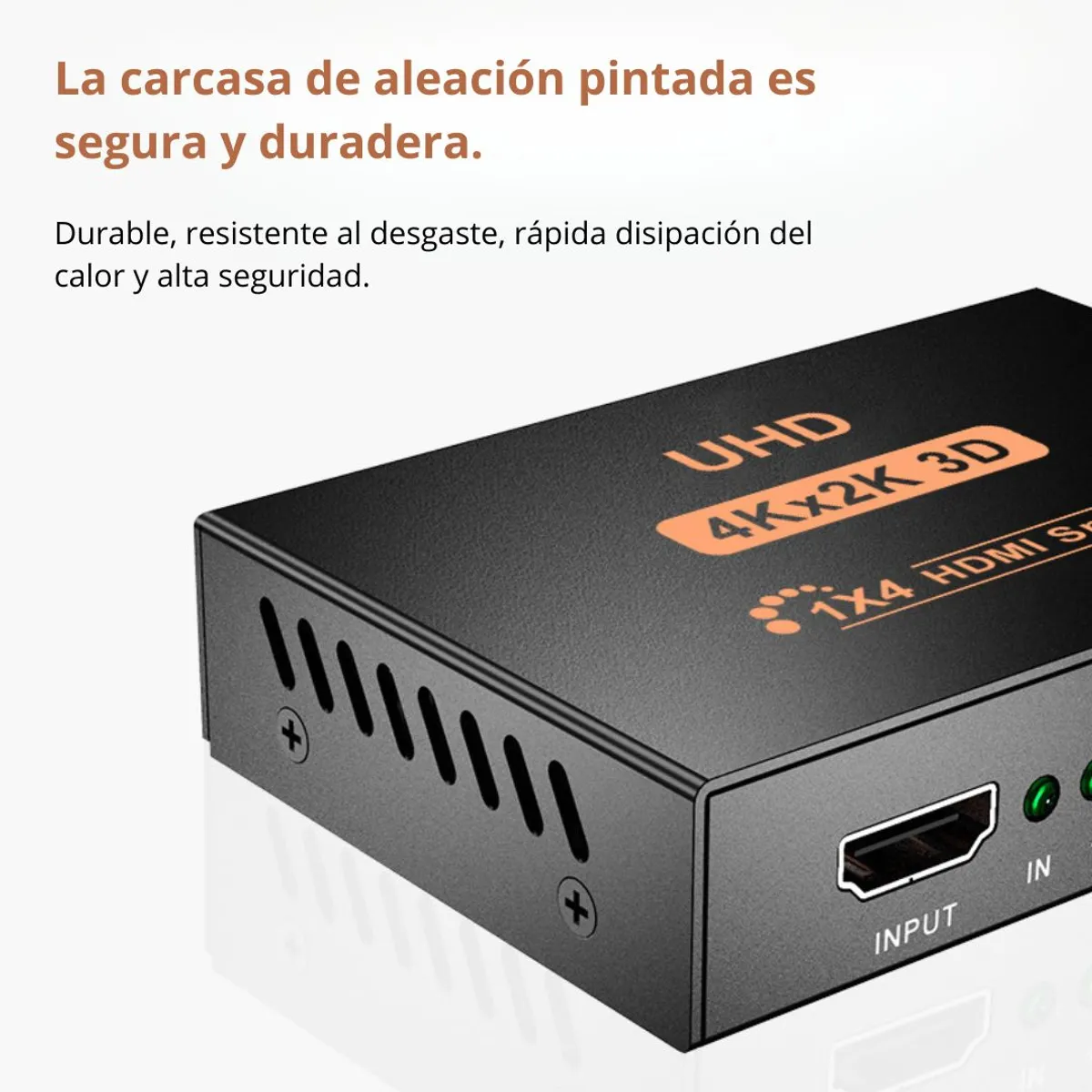 SPLITTER HDMI 1X4 4K UHD 30HZ PARA DUPLICAR SEÑAL A 4 PANTALLAS PLUG Y PLAY DIVISOR HDMI - 7
