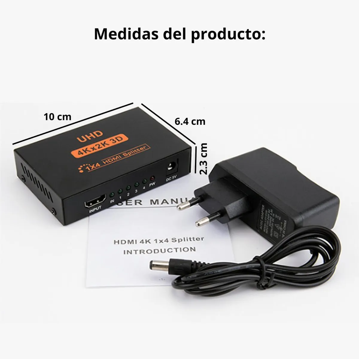 SPLITTER HDMI 1X4 4K UHD 30HZ PARA DUPLICAR SEÑAL A 4 PANTALLAS PLUG Y PLAY DIVISOR HDMI - 8