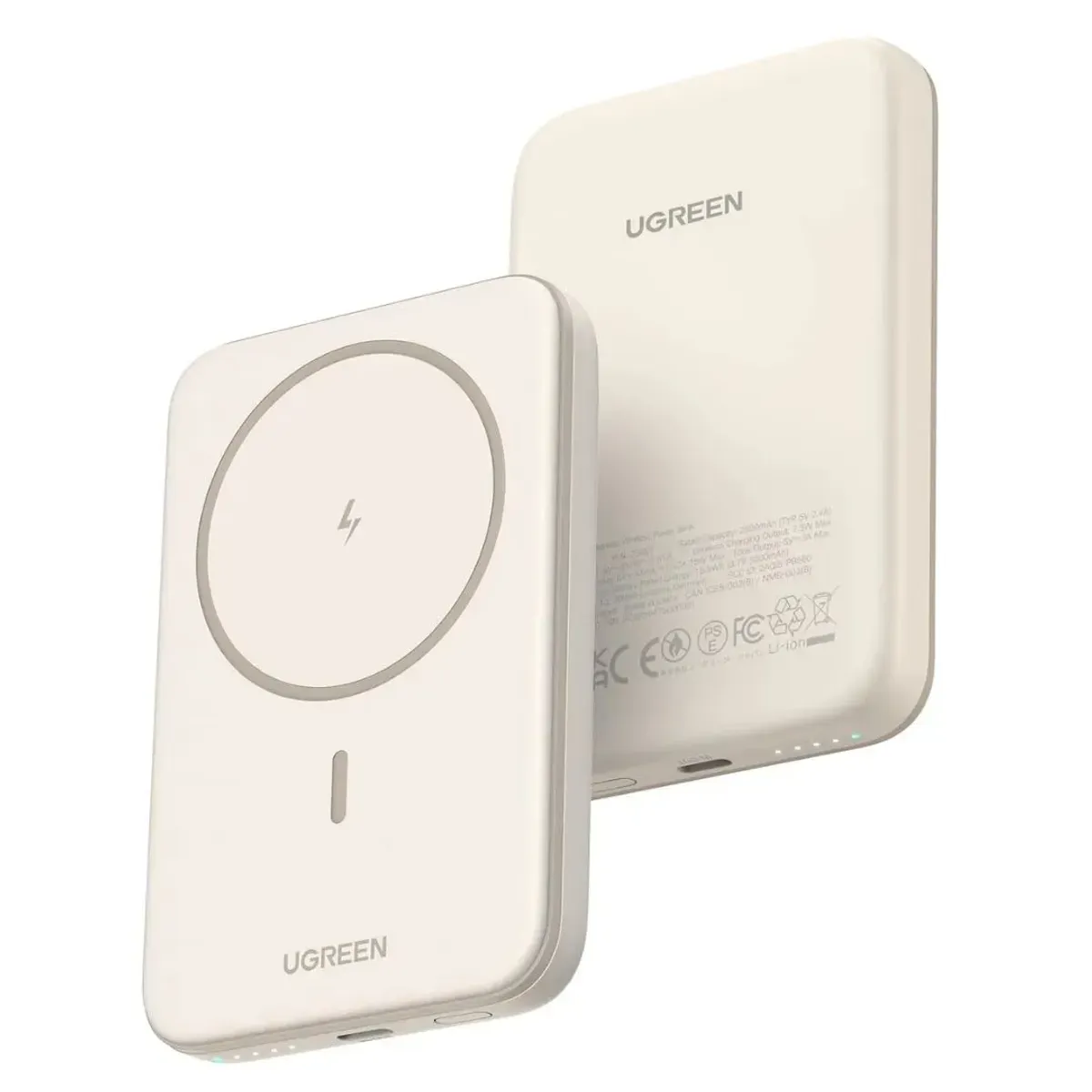 POWER BANK MAGNÉTICO UGREEN 5000MAH 15W USB-C CARGA INALÁMBRICA QI PARA IPHONE PB560 - 1