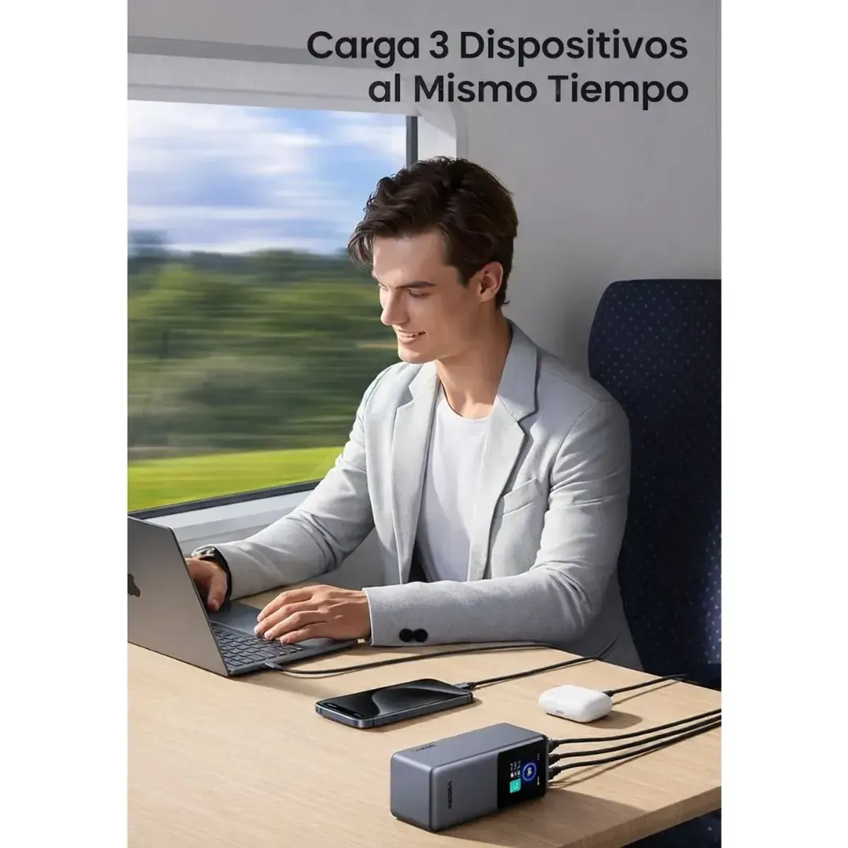 POWER BANK UGREEN NEXODE 20000MAH 100W PD 3.0 CON PANTALLA TFT USB-C PARA LAPTOP Y CELULAR PB721 - 5