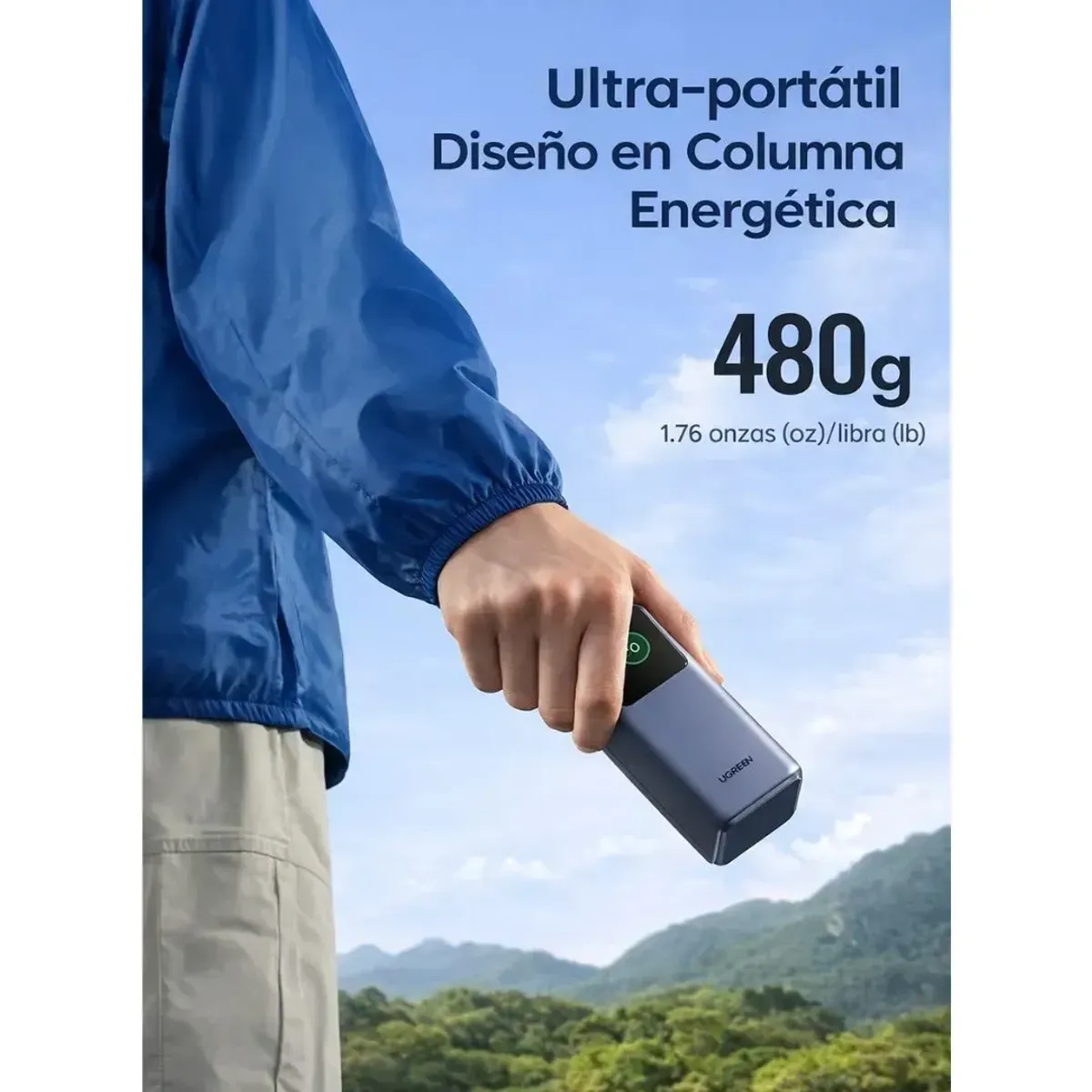 POWER BANK UGREEN NEXODE 20000MAH 100W PD 3.0 CON PANTALLA TFT USB-C PARA LAPTOP Y CELULAR PB721 - 7