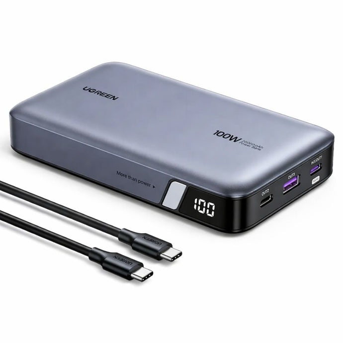POWER BANK UGREEN 20000MAH 100W PD 3.0 USB-C CARGA RÁPIDA PARA LAPTOP Y CELULAR PB720 - 1