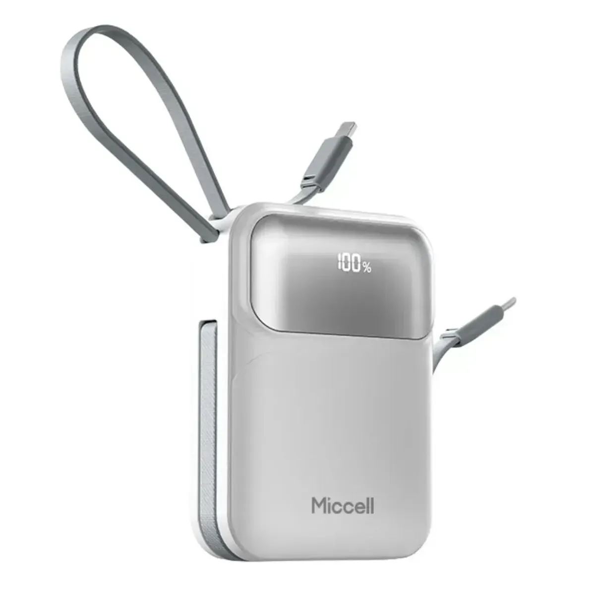 POWER BANK 10000MAH 35W CARGA RÁPIDA CON CABLES INTEGRADOS USB-C LIGHTNING MICCELL VQ-P51 - 1