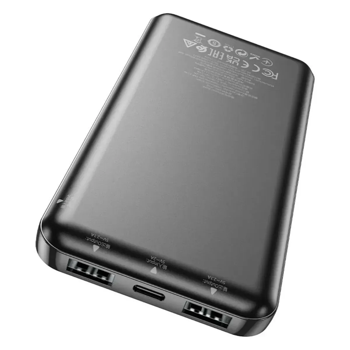 POWER BANK 10000 MAH HOCO J100 CON PANTALLA LED DOBLE USB Y ENTRADA USB-C MICRO USB - 3