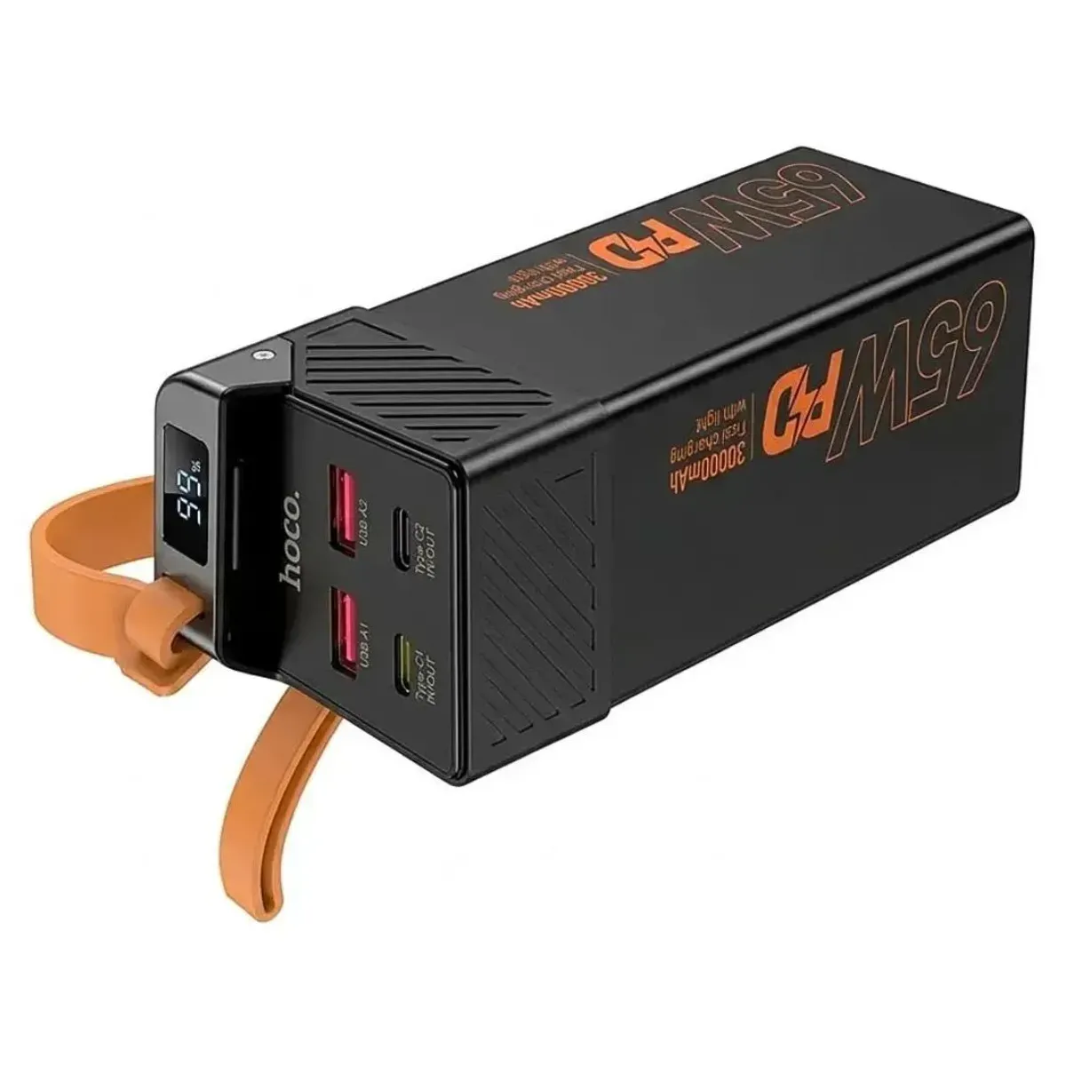 POWER BANK HOCO DB100 30000 MAH 65W PD PARA LAPTOP Y CELULAR CON PANTALLA LED - 4