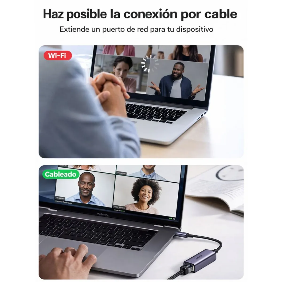 ADAPTADOR USB-C A ETHERNET UGREEN GIGABIT 1000MBPS RJ45 PARA MACBOOK Y LAPTOP CM199 - 5