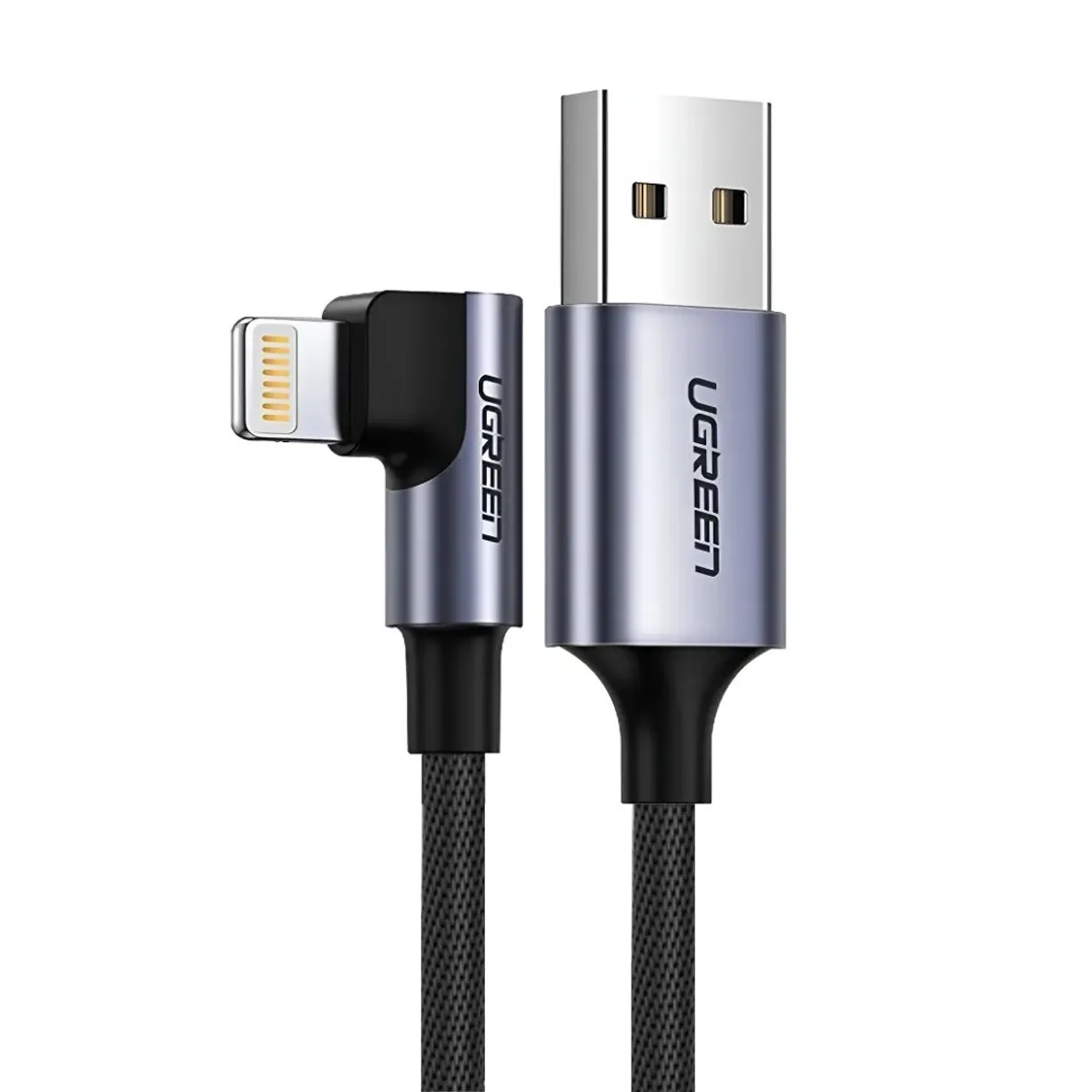 CABLE USB-A A LIGHTNING UGREEN US299 MFI 1M ÁNGULO 90° CARGA 2.4A - 1