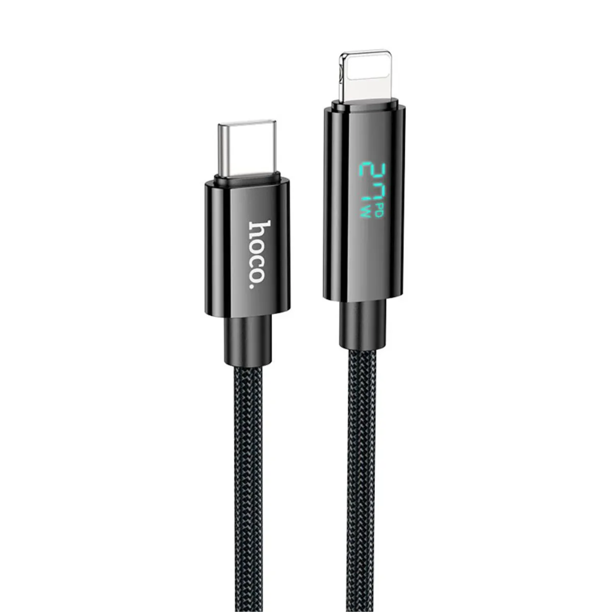 CABLE TIPO C A LIGHTNING HOCO U125 BENEFIT 27W PD PARA IPHONE CON PANTALLA DIGITAL LED - 1