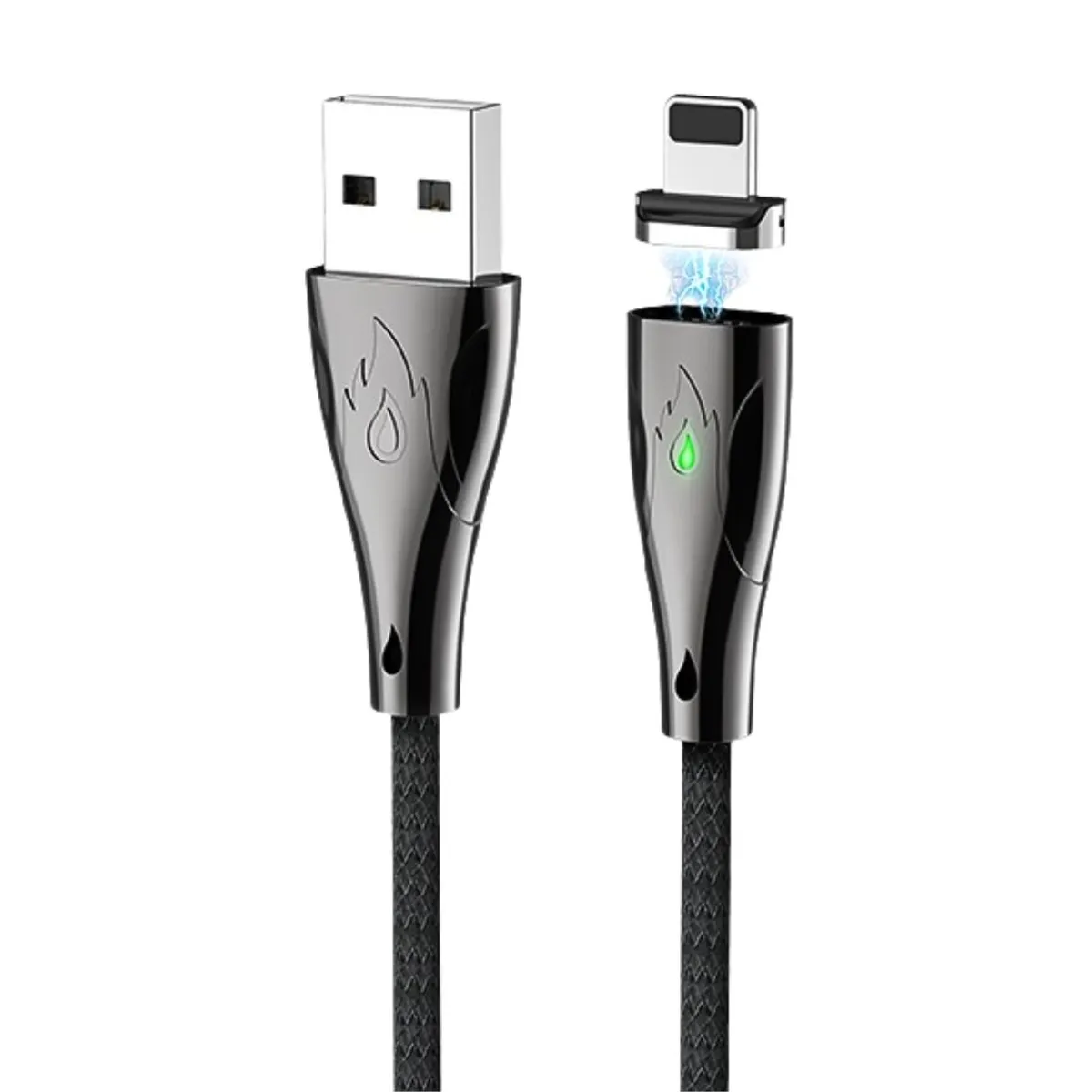 CABLE LIGHTNING MAGNÉTICO HOCO U75 BLAZE 1.2 METROS USB 3A CARGA RÁPIDA - 1