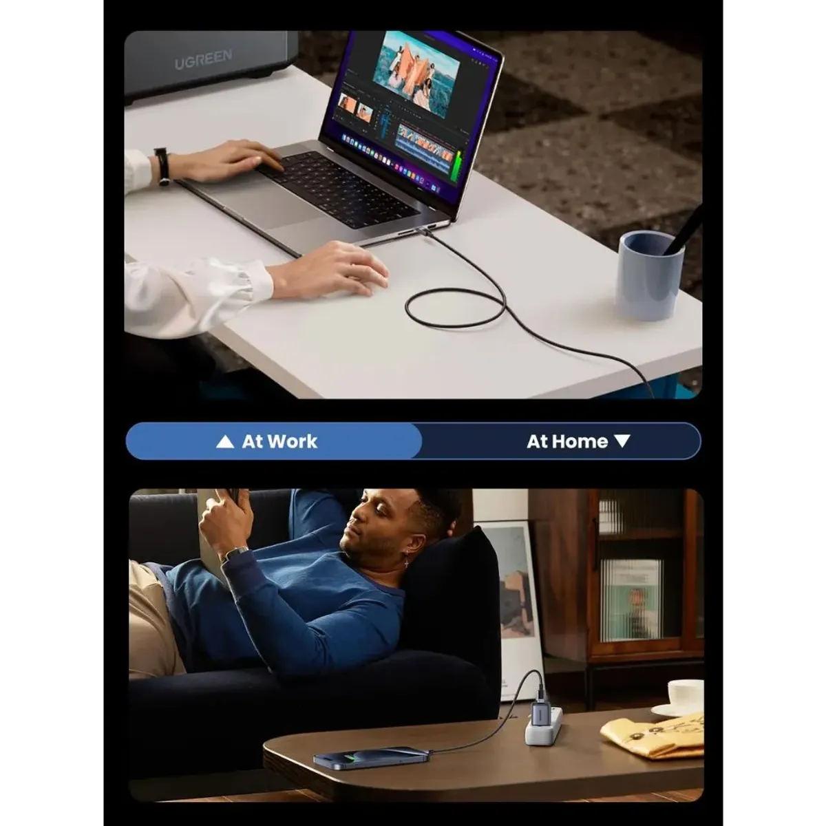 CABLE USB-C A USB-C UGREEN 240W 2M L513 CARGA RÁPIDA PD 3.1 TRENZADO - 7