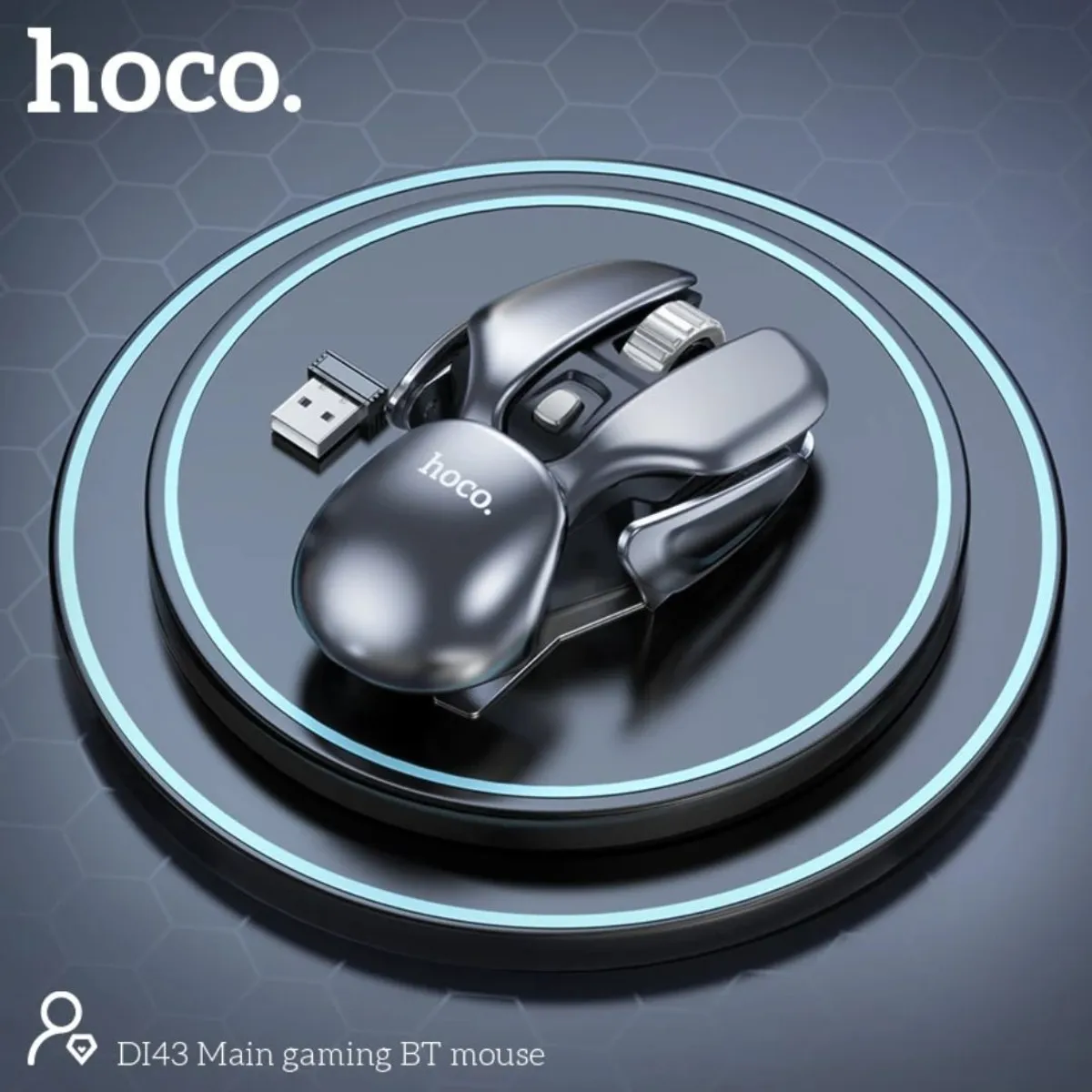 MOUSE GAMER INALÁMBRICO HOCO DI43 ROBOT 1600 DPI RECARGABLE USB-C SILENCIOSO - 4