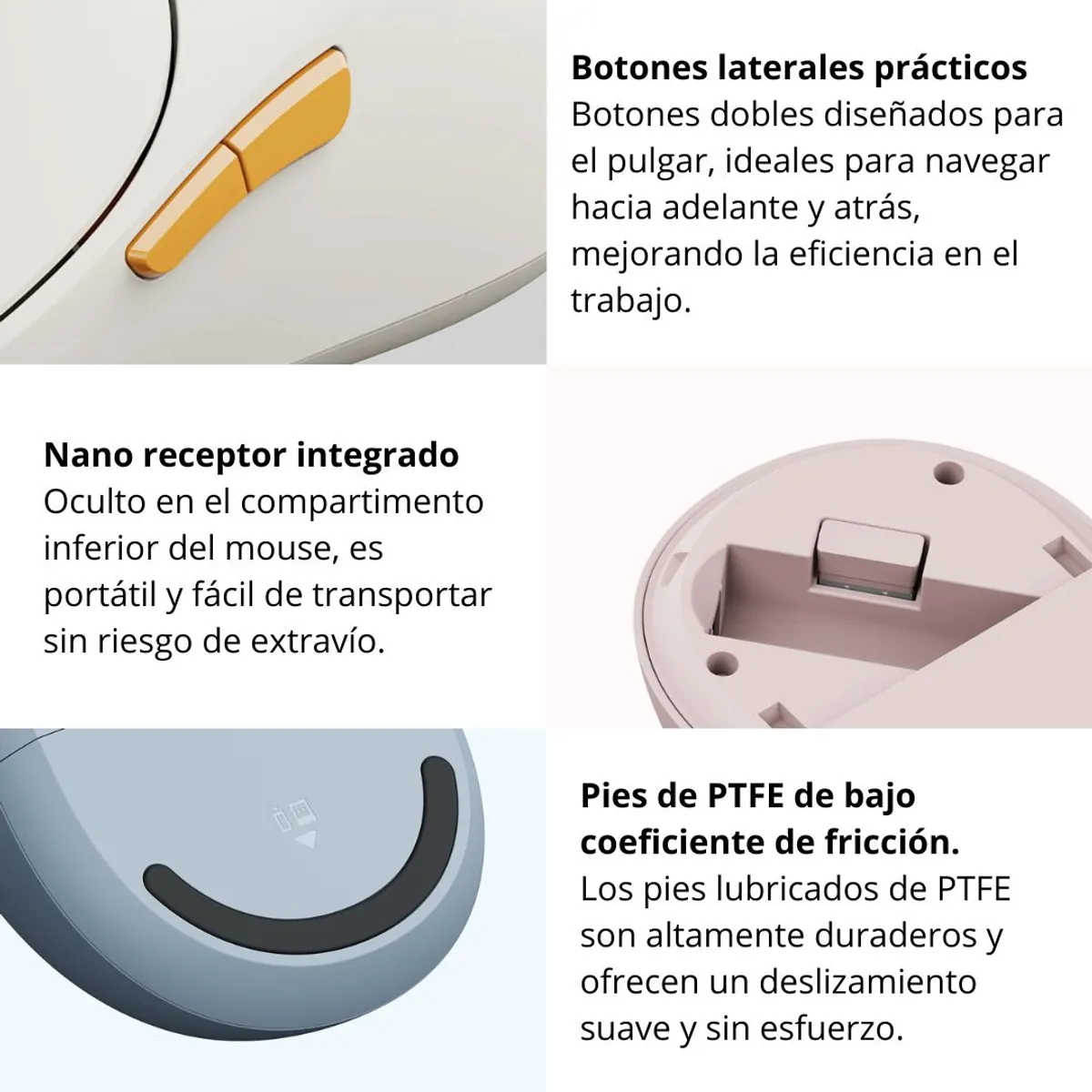 MOUSE INALÁMBRICO XIAOMI BLUETOOTH Y 2.4GHZ SILENCIOSO 1200 DPI PARA LAPTOP Y PC - 6