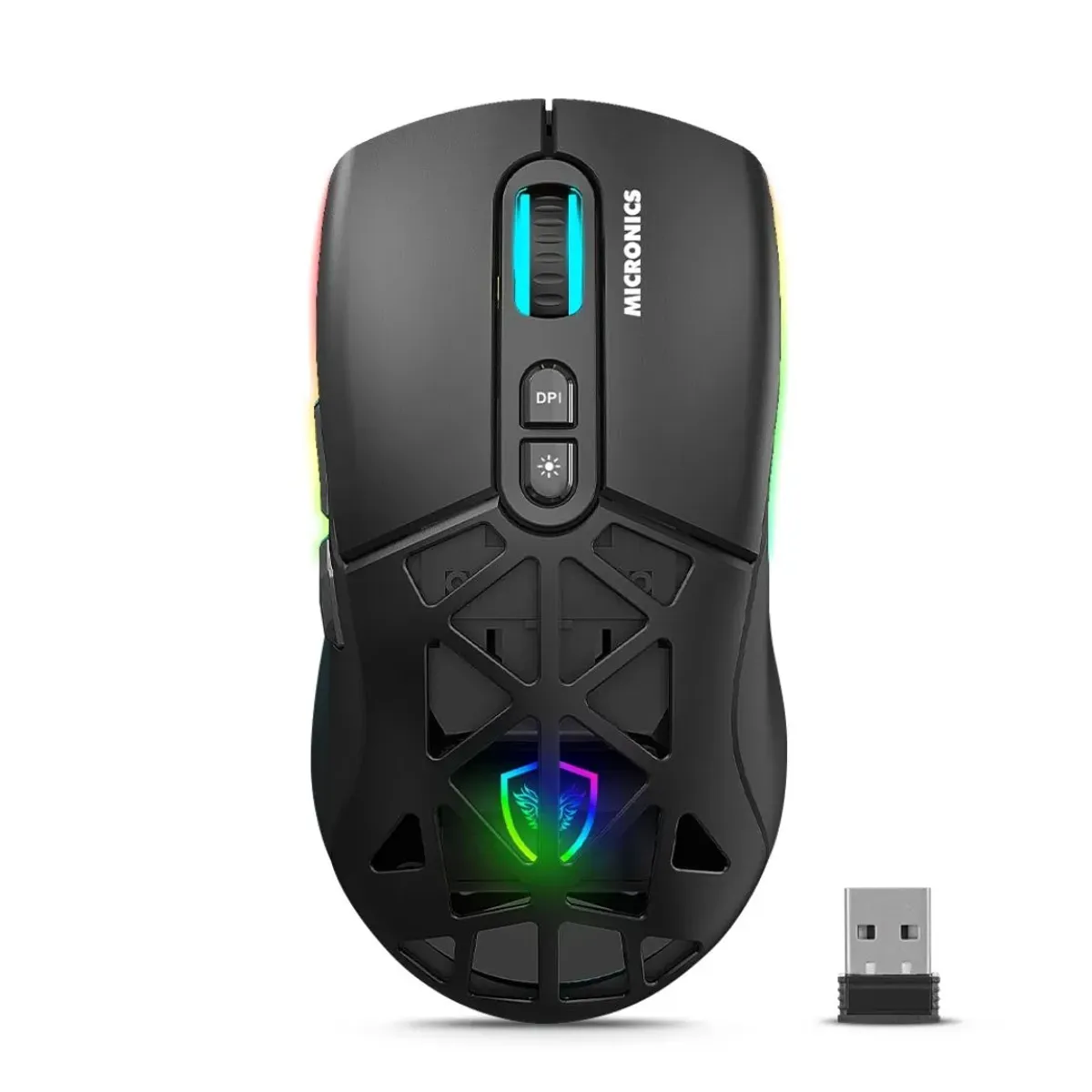 MOUSE GAMER INALÁMBRICO MICRONICS MIRAGE 3 RGB 4800 DPI RECARGABLE - 3
