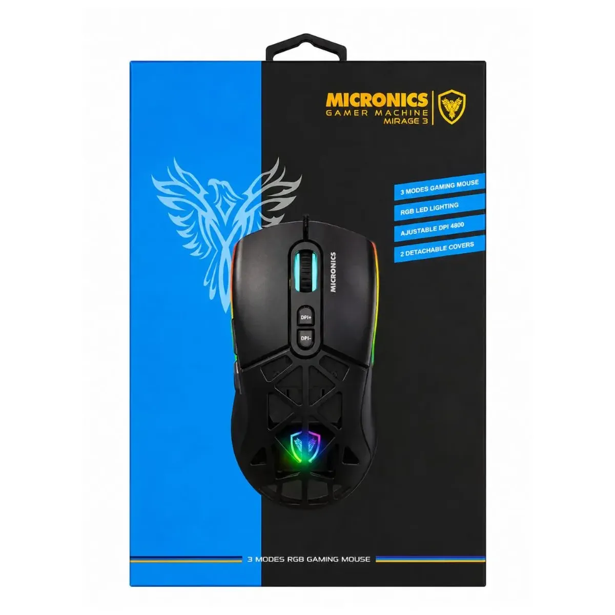 MOUSE GAMER INALÁMBRICO MICRONICS MIRAGE 3 RGB 4800 DPI RECARGABLE - 5