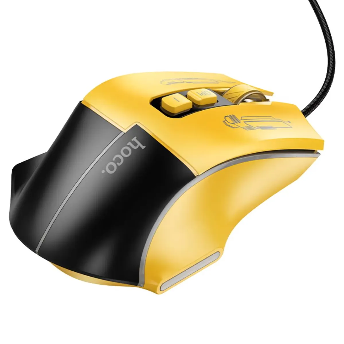 MOUSE GAMER HOCO GM31 RGB 3600 DPI CON 7 BOTONES CABLE TRENZADO USB - 5