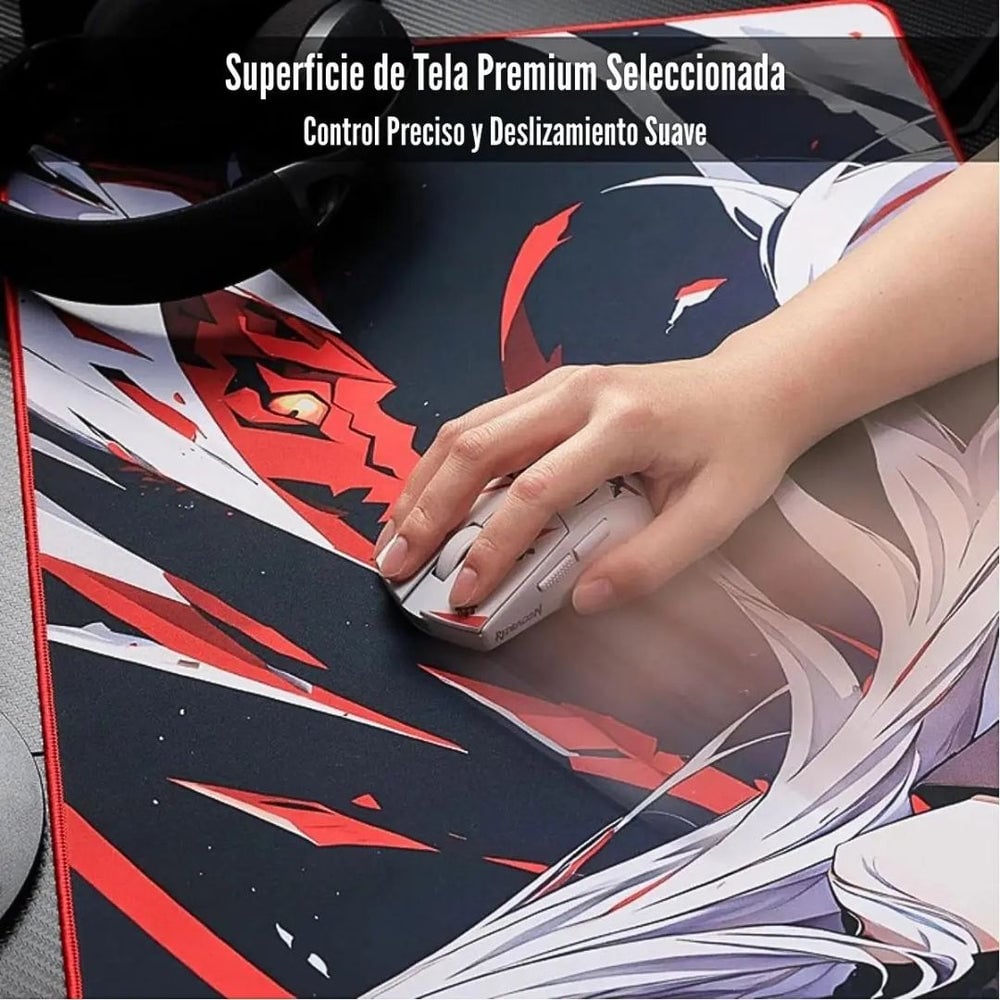 MOUSEPAD GAMER XL REDRAGON AK L DISEÑO ANIME 90 X 40 CM ANTIDESLIZANTE IMPERMEABLE - 3