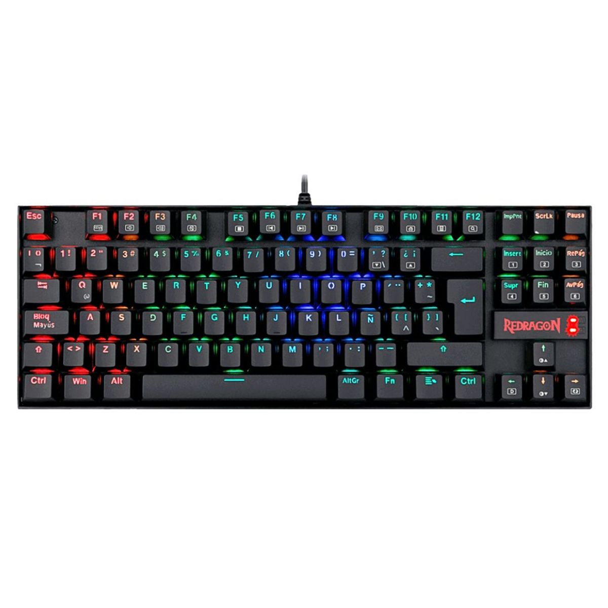 TECLADO MECÁNICO GAMER REDRAGON KUMARA K552RGB TKL ESPAÑOL CON RGB ANTI-GHOSTING - 1