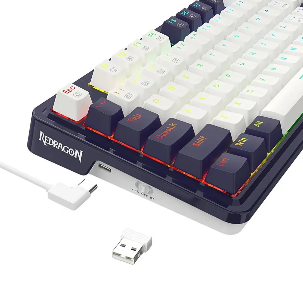 TECLADO MECÁNICO GAMER REDRAGON UCAL PRO K673 75% INALÁMBRICO BLUETOOTH RGB CON PERILLA - 5