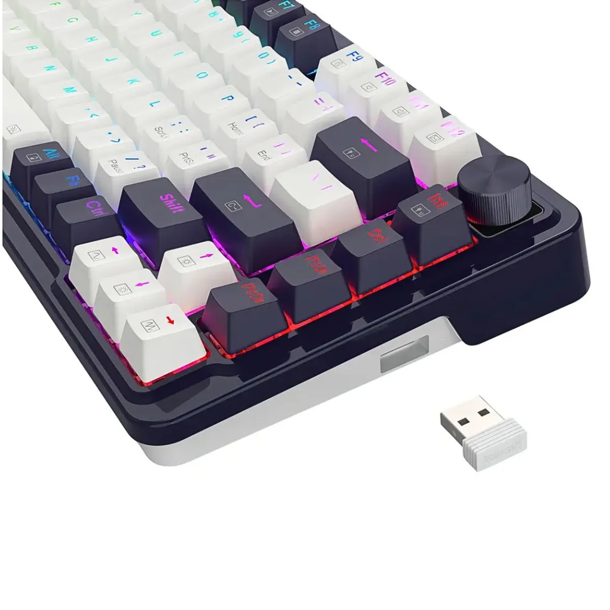 TECLADO MECÁNICO GAMER REDRAGON UCAL PRO K673 75% INALÁMBRICO BLUETOOTH RGB CON PERILLA - 6