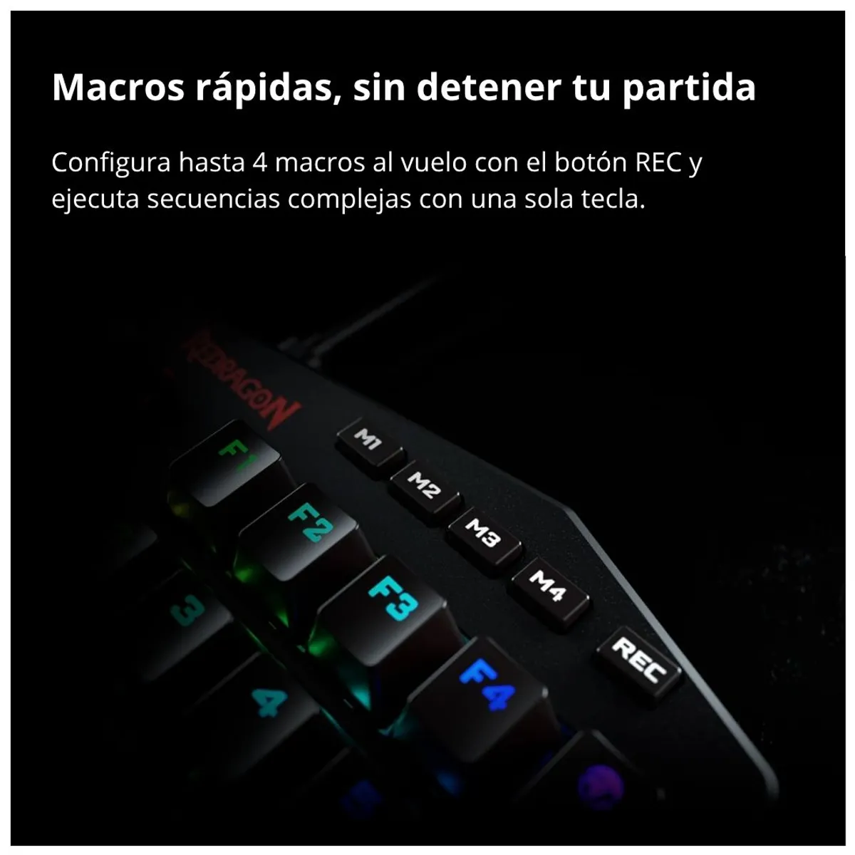 TECLADO GAMER MECÁNICO DE UNA MANO REDRAGON DITI CON RETROILUMINACIÓN RGB, TECLAS MACRO, CONEXIÓN US - 7