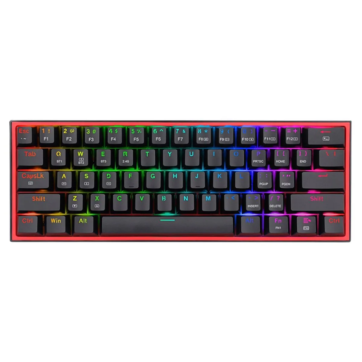 TECLADO MECÁNICO GAMER REDRAGON FIZZ PRO K616-RGB 60% INALÁMBRICO BLUETOOTH Y CABLE USB-C RGB - 1