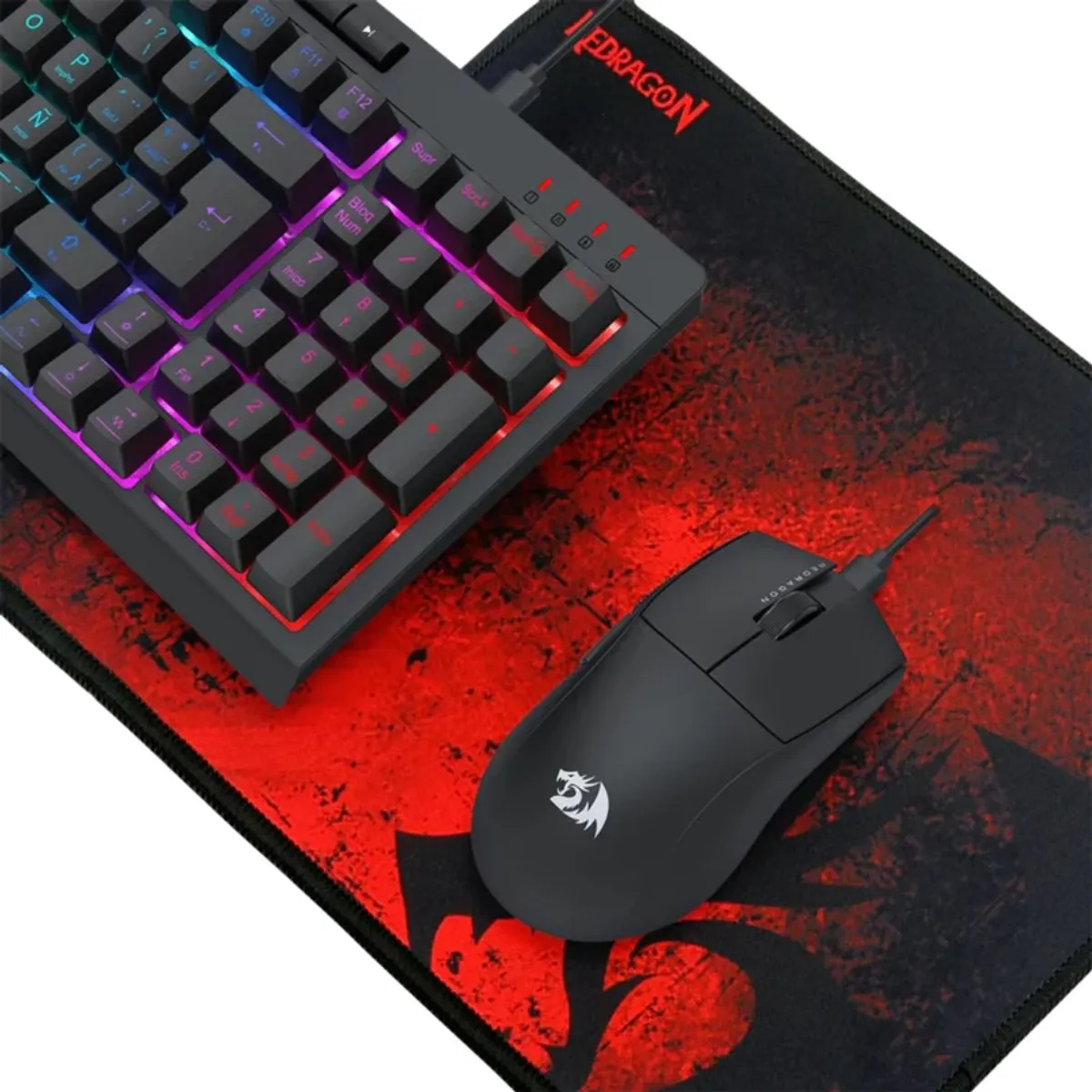 COMBO GAMER REDRAGON S147 4 EN 1 TECLADO MOUSE AUDÍFONOS Y MOUSEPAD RGB PARA PC - 2