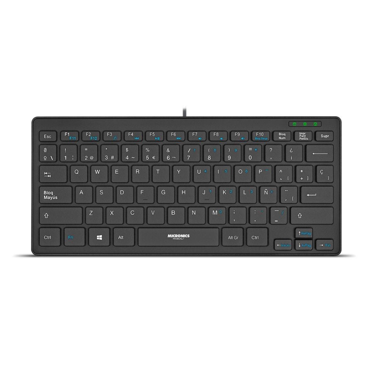 TECLADO USB SLIM MICRONICS PASCAL+ MICK500 ESPAÑOL CON PROTECTOR DE SILICONA - 1