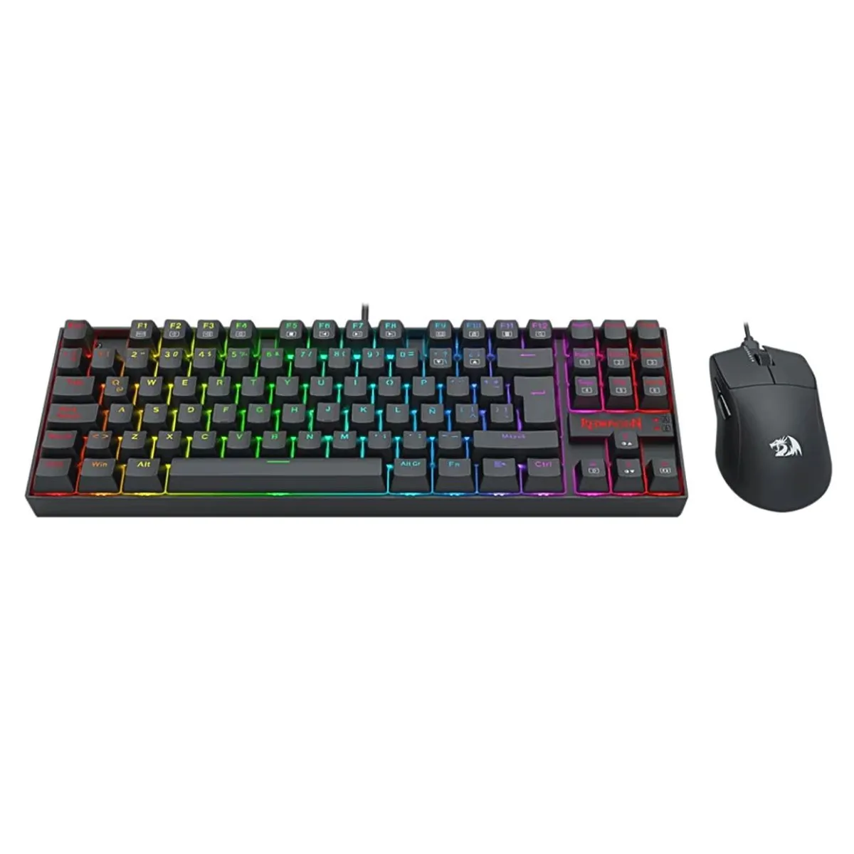 COMBO GAMER REDRAGON S145 TECLADO MECÁNICO RGB Y MOUSE 12400 DPI CON CABLE PARA PC - 2