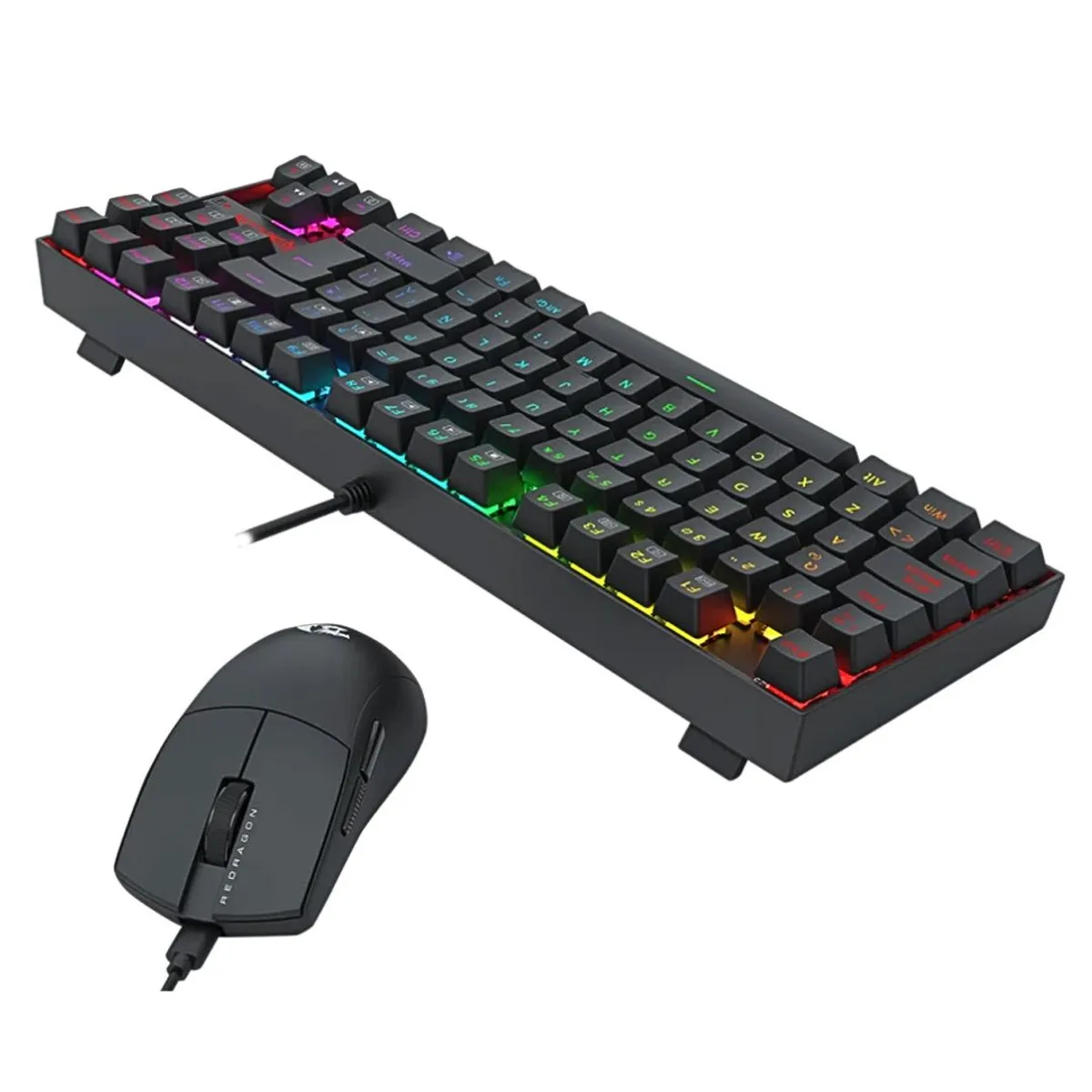 COMBO GAMER REDRAGON S145 TECLADO MECÁNICO RGB Y MOUSE 12400 DPI CON CABLE PARA PC - 3