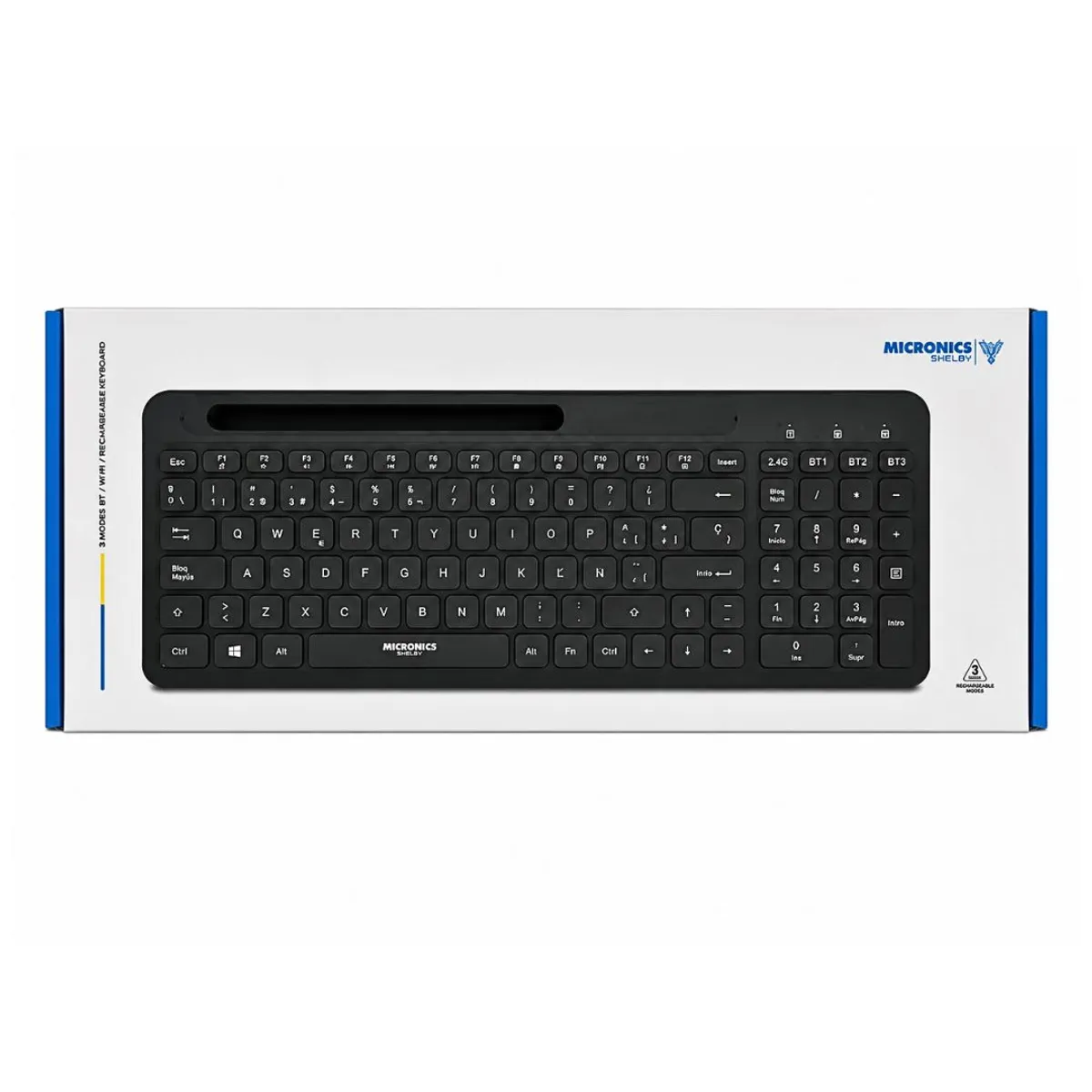TECLADO INALÁMBRICO MICRONICS SHELBY K605-3M BLUETOOTH 2.4GHZ RECARGABLE ESPAÑOL - 4